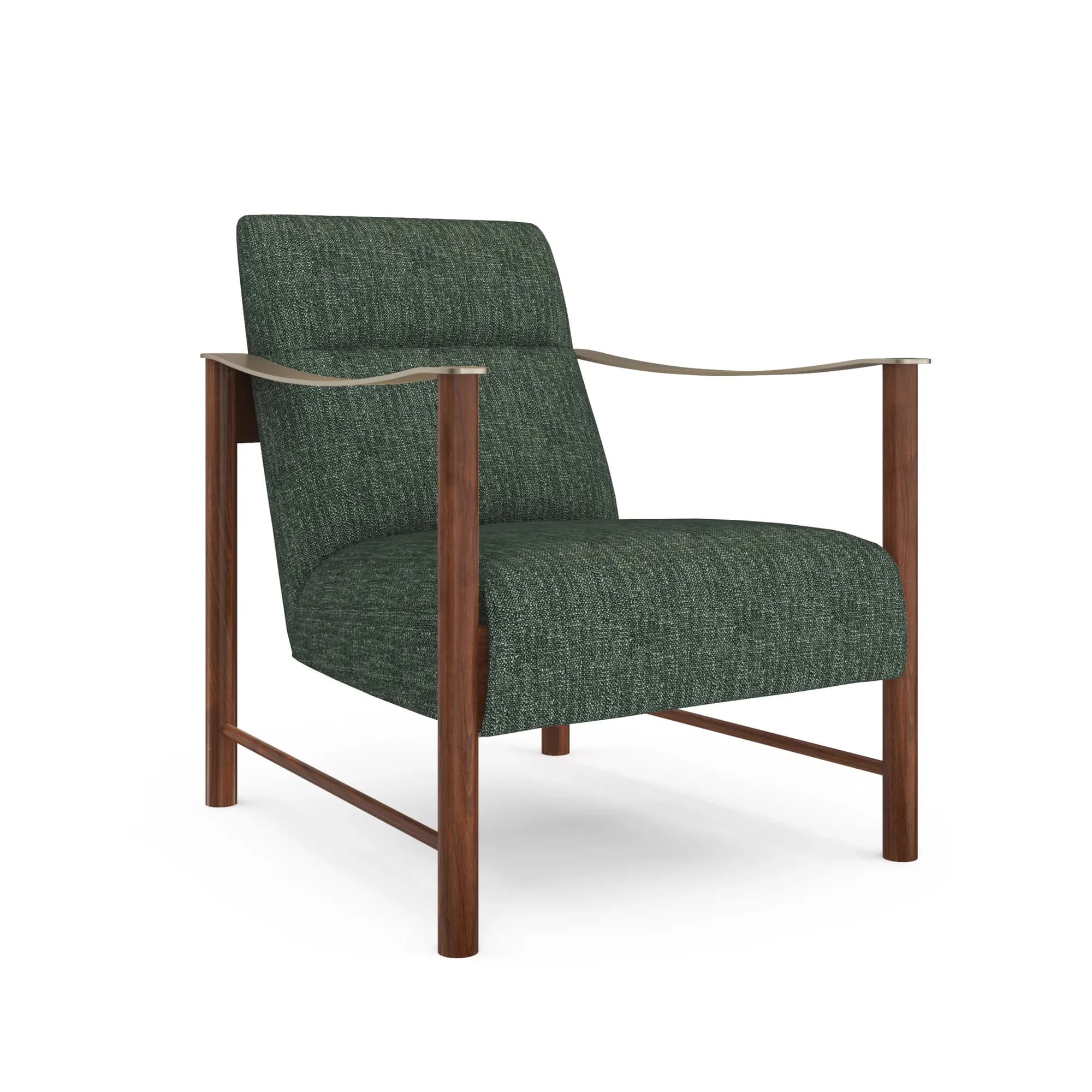 Slant Sculptural Accent Chair with Champagne Gold