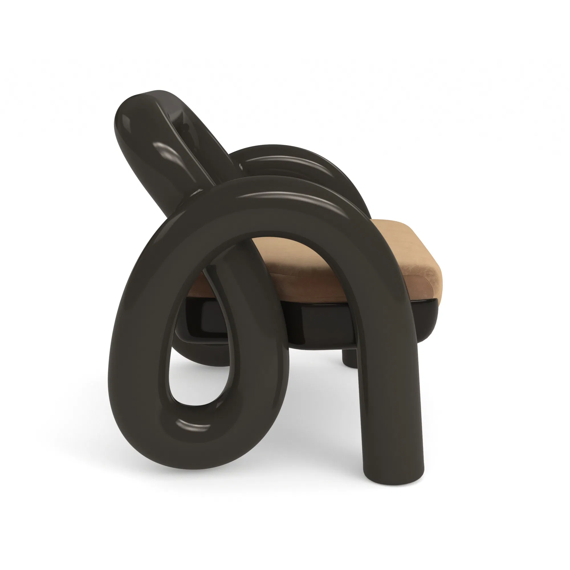 Gelee Chocolate Resin Sculptural Accent Chair