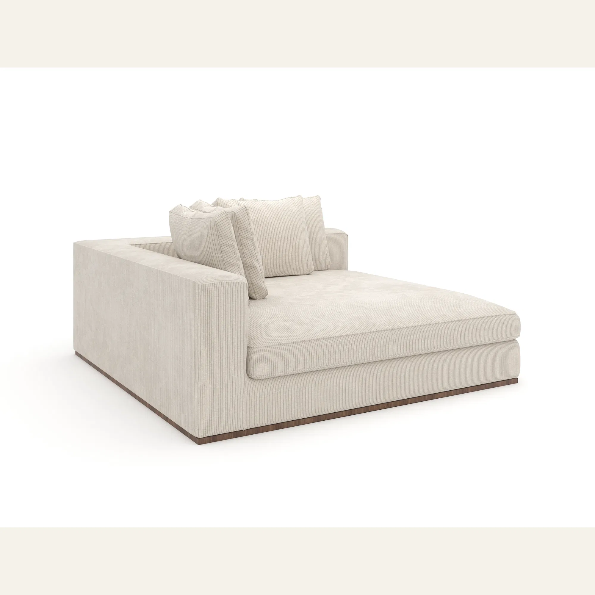 Bello Oatmeal Corduroy Velvet Corner Chaise