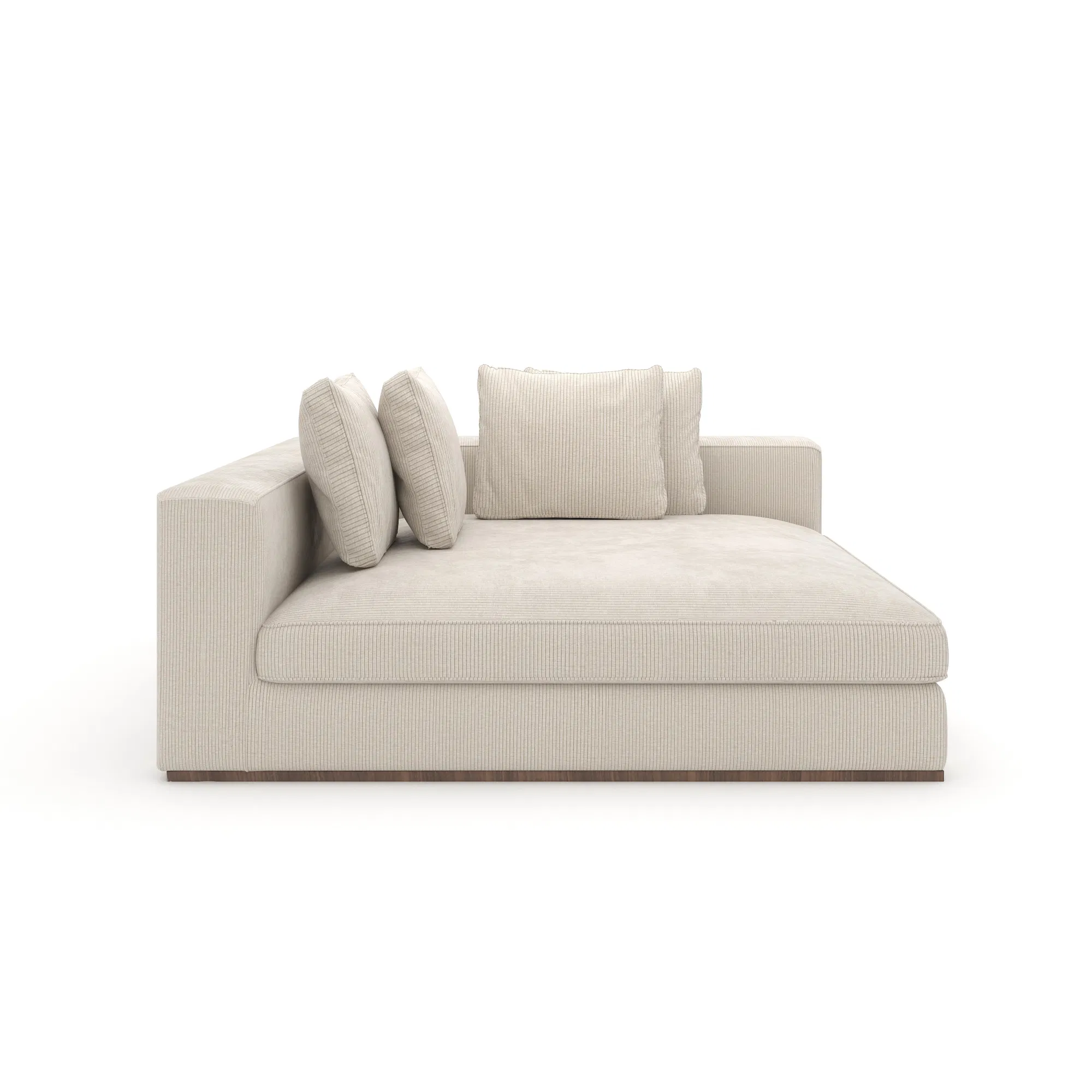 Bello Oatmeal Corduroy Velvet Corner Chaise