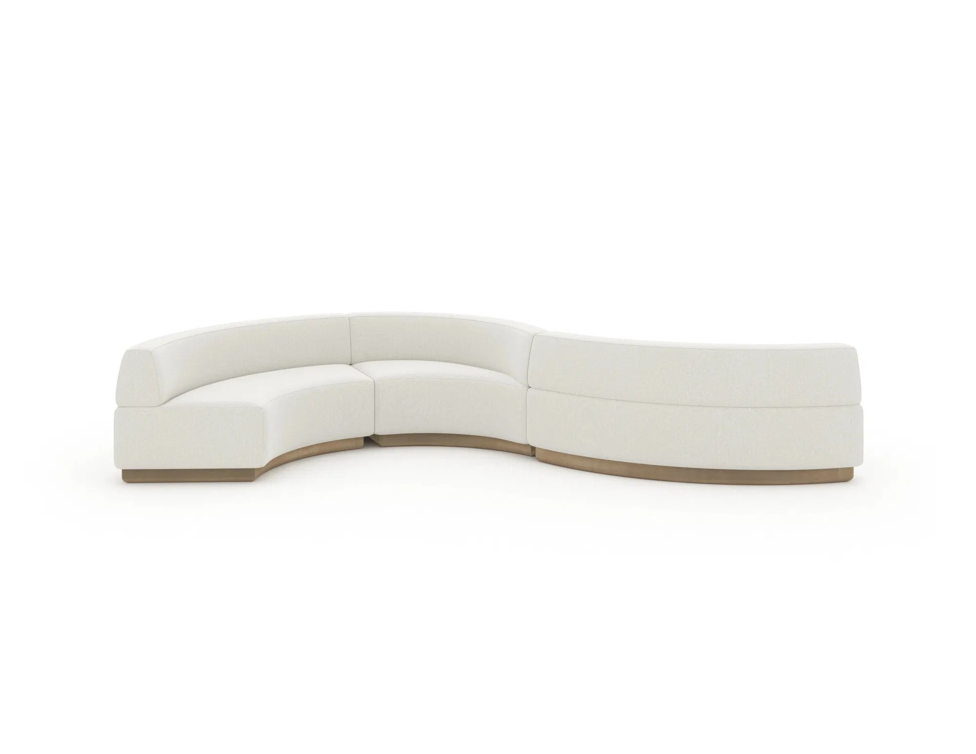 Crescent Armless Wedge Ivory Ribbed Linen