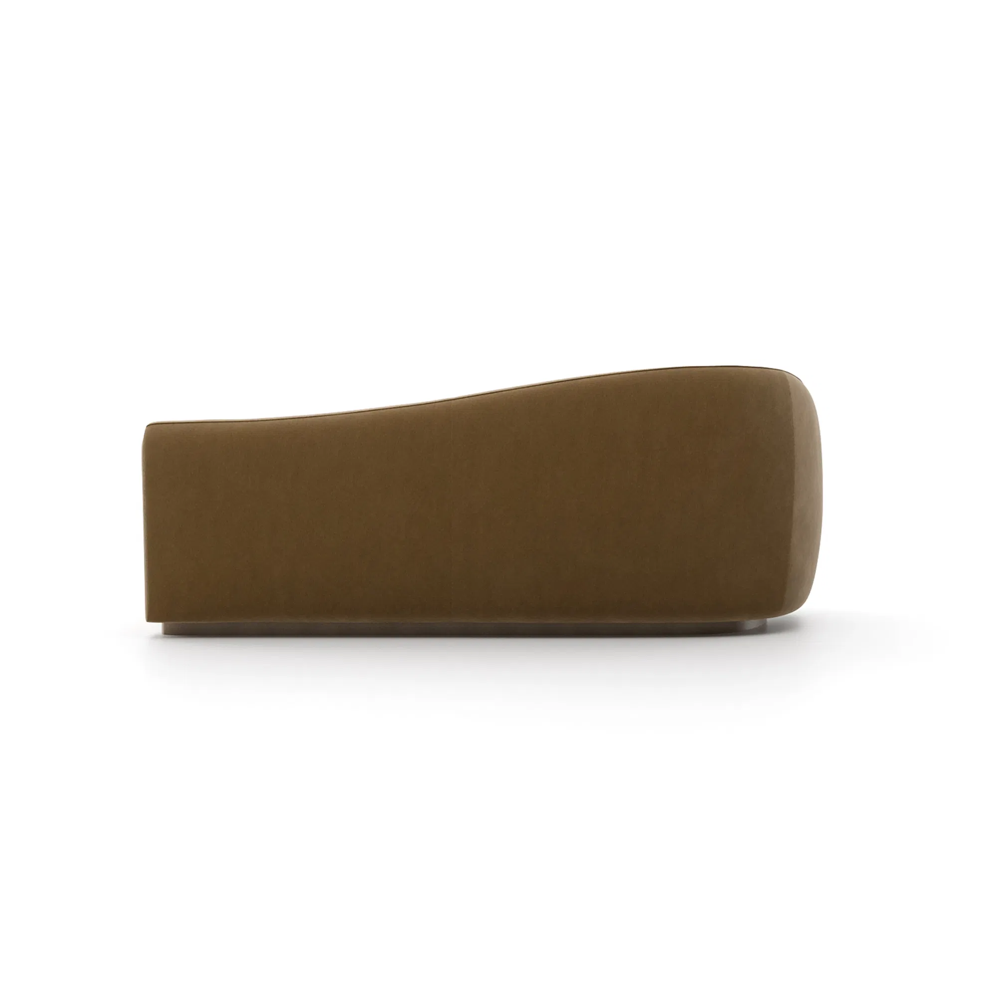 Kalahari Left Arm Sculptural Camel Velvet Sofa