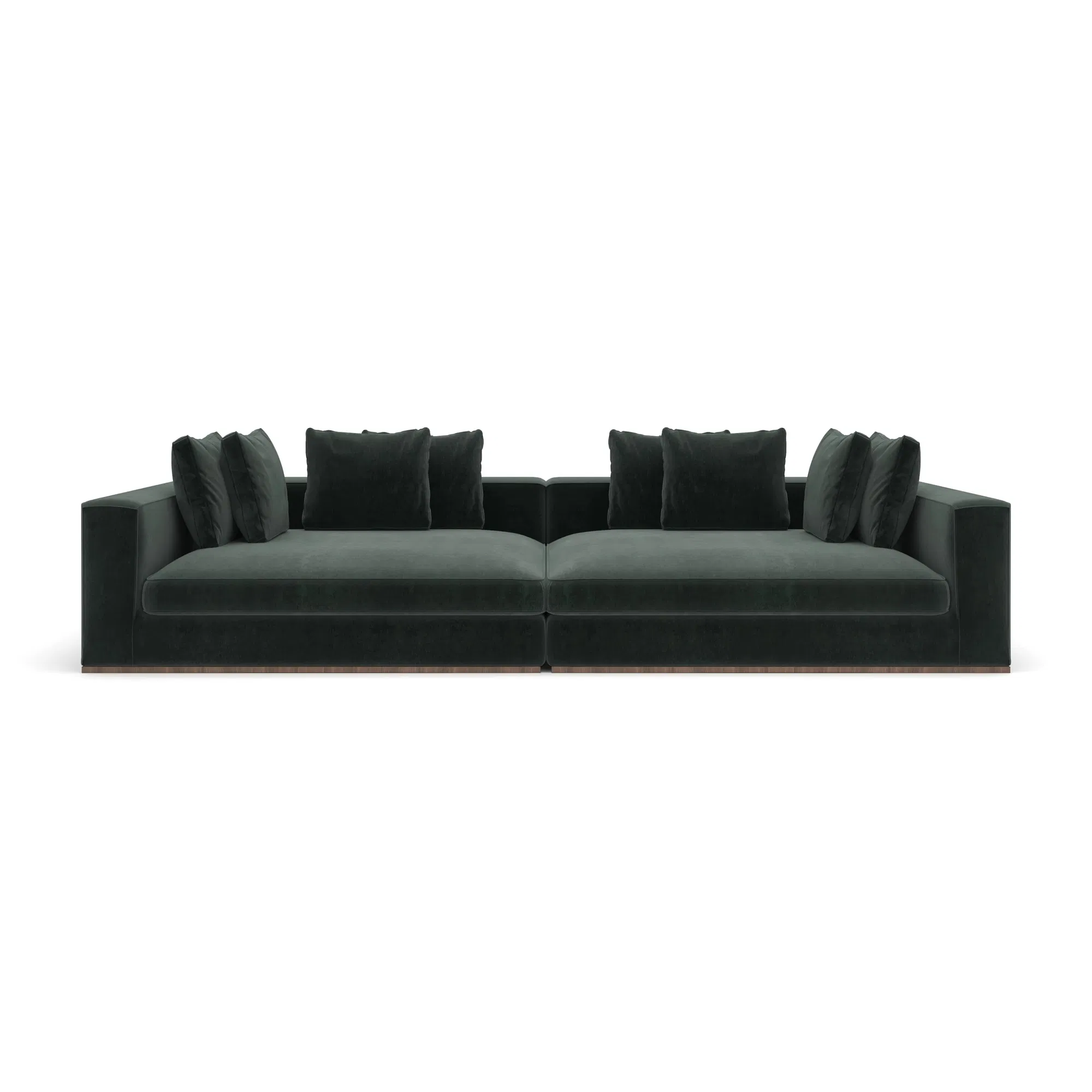Bello Peacock Spruce Vintage Velvet Sectional