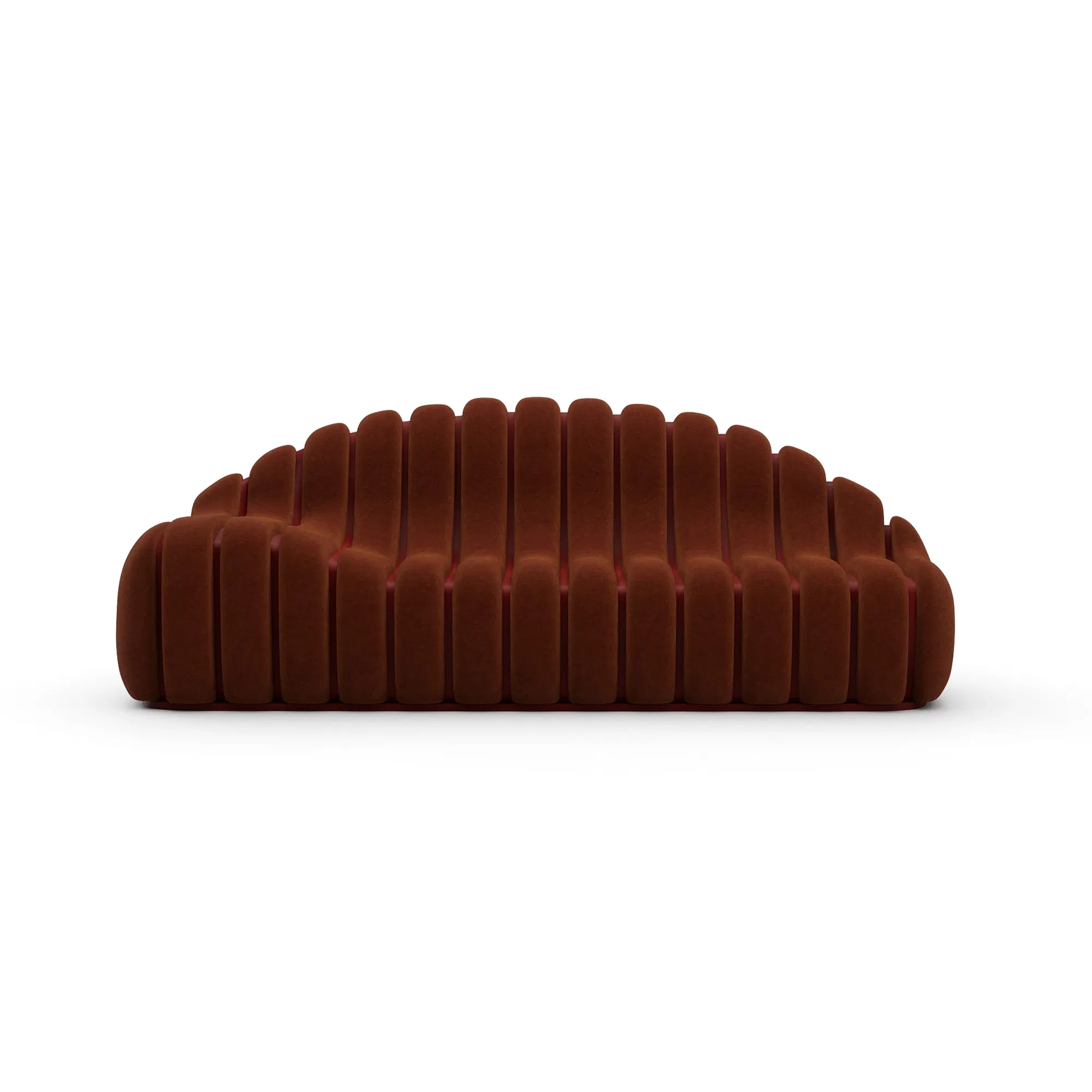 Chrysalis Rouge Luxe Velvet Sofa with Walnut