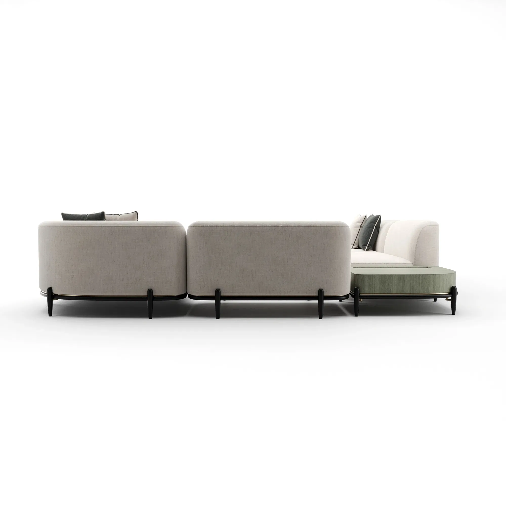 Madera Large Left Sectional with Brushed Gold Bead