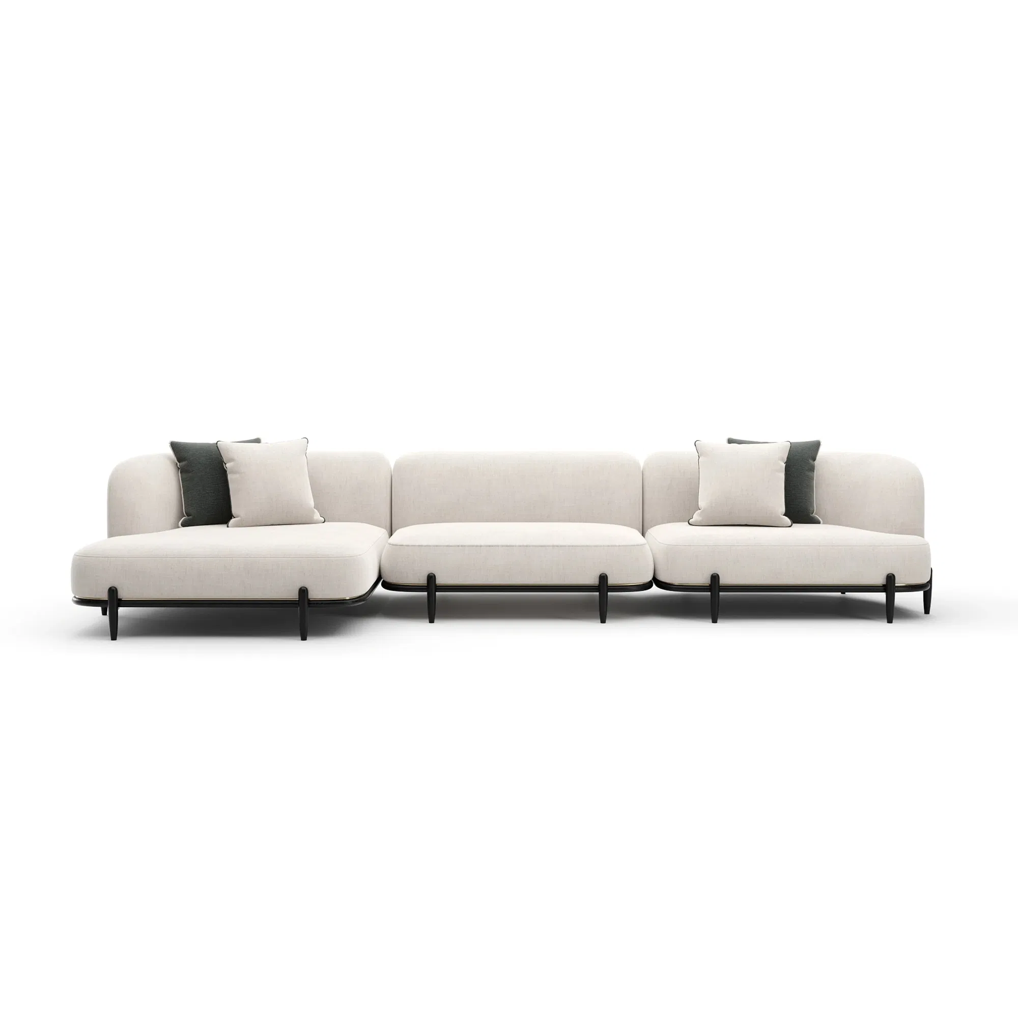 Madera Large Right Chaise Sectional Brushed Gold