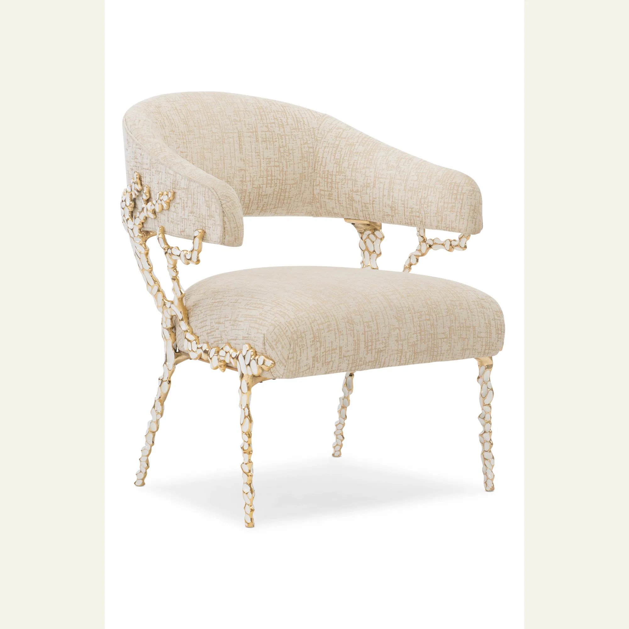Glimmer Of Hope Gold Brush Brass Accent Chair (3)