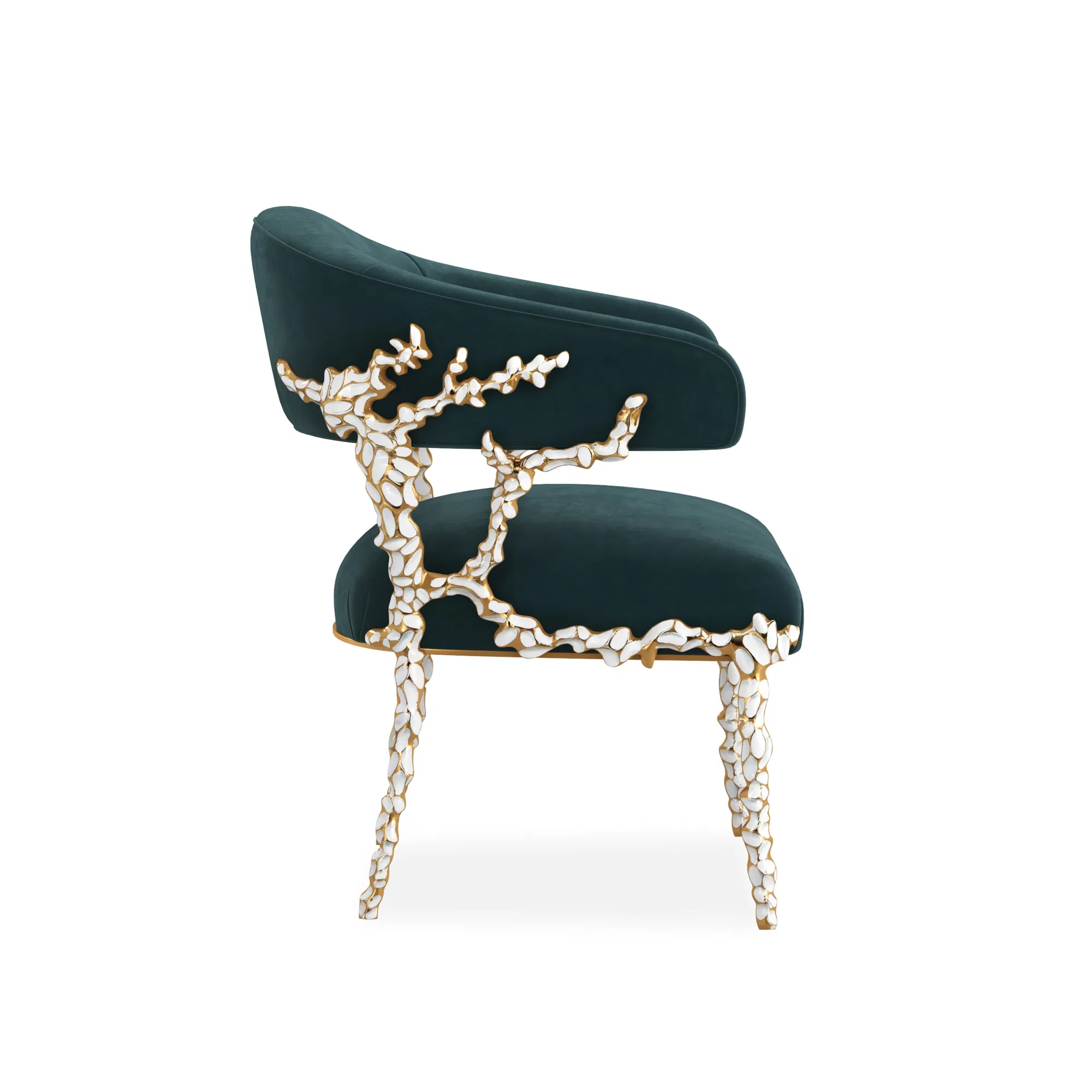 Glimmer Of Hope Gold Brush Brass Accent Chair