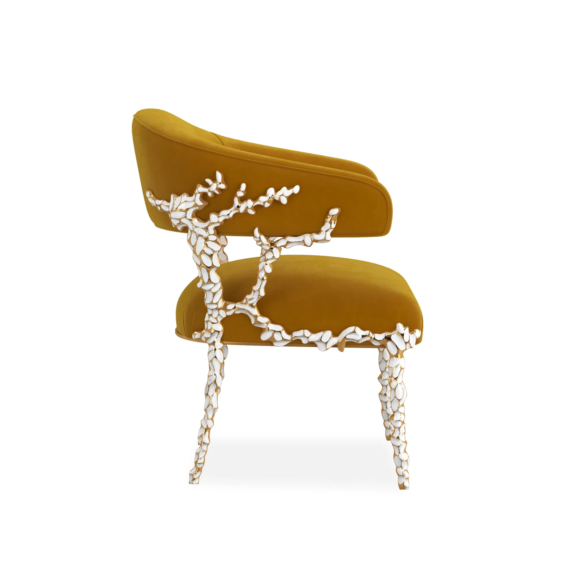 Glimmer Of Hope Gold Brush Brass Accent Chair