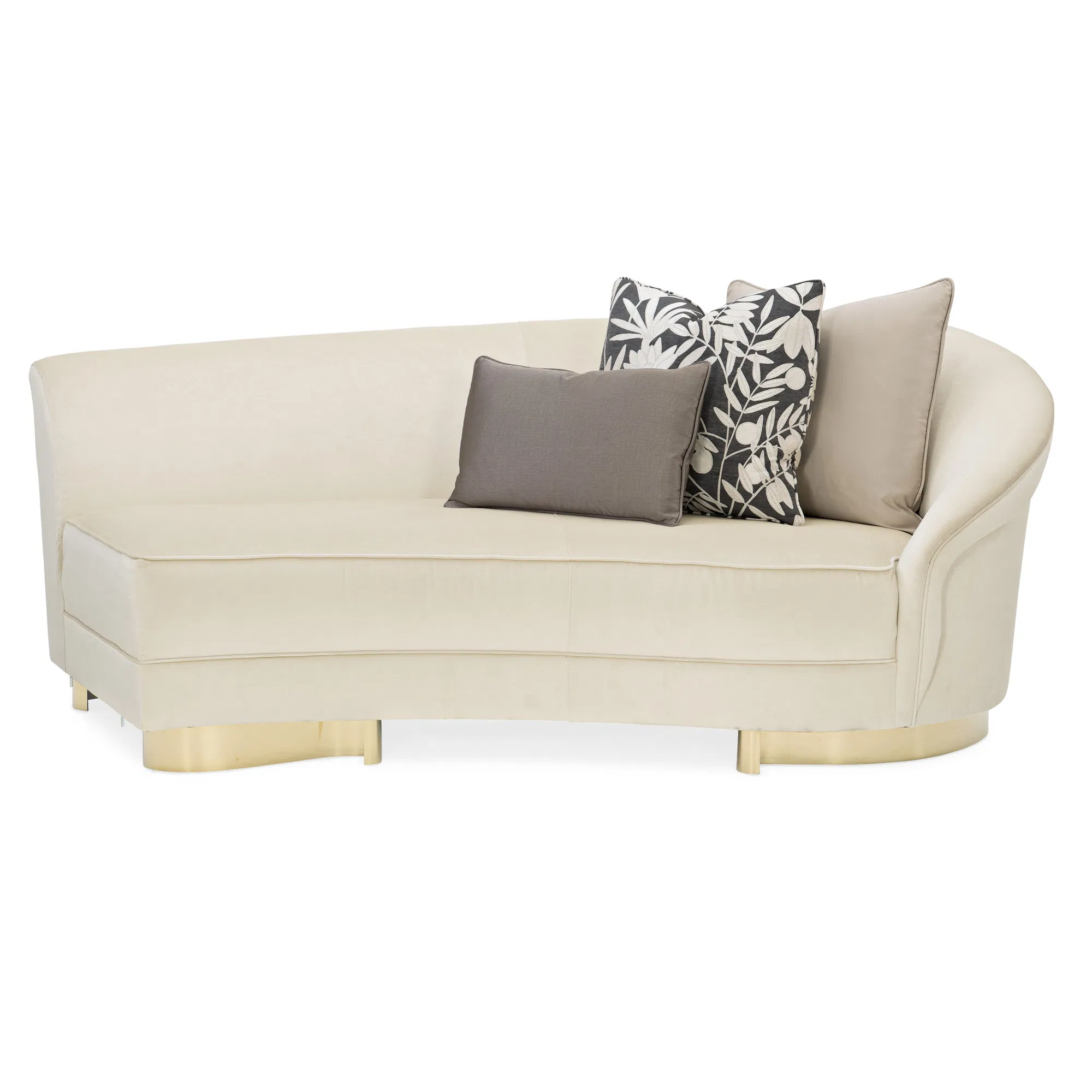 Grand Opening Sculptural Cream Velvet Sectional