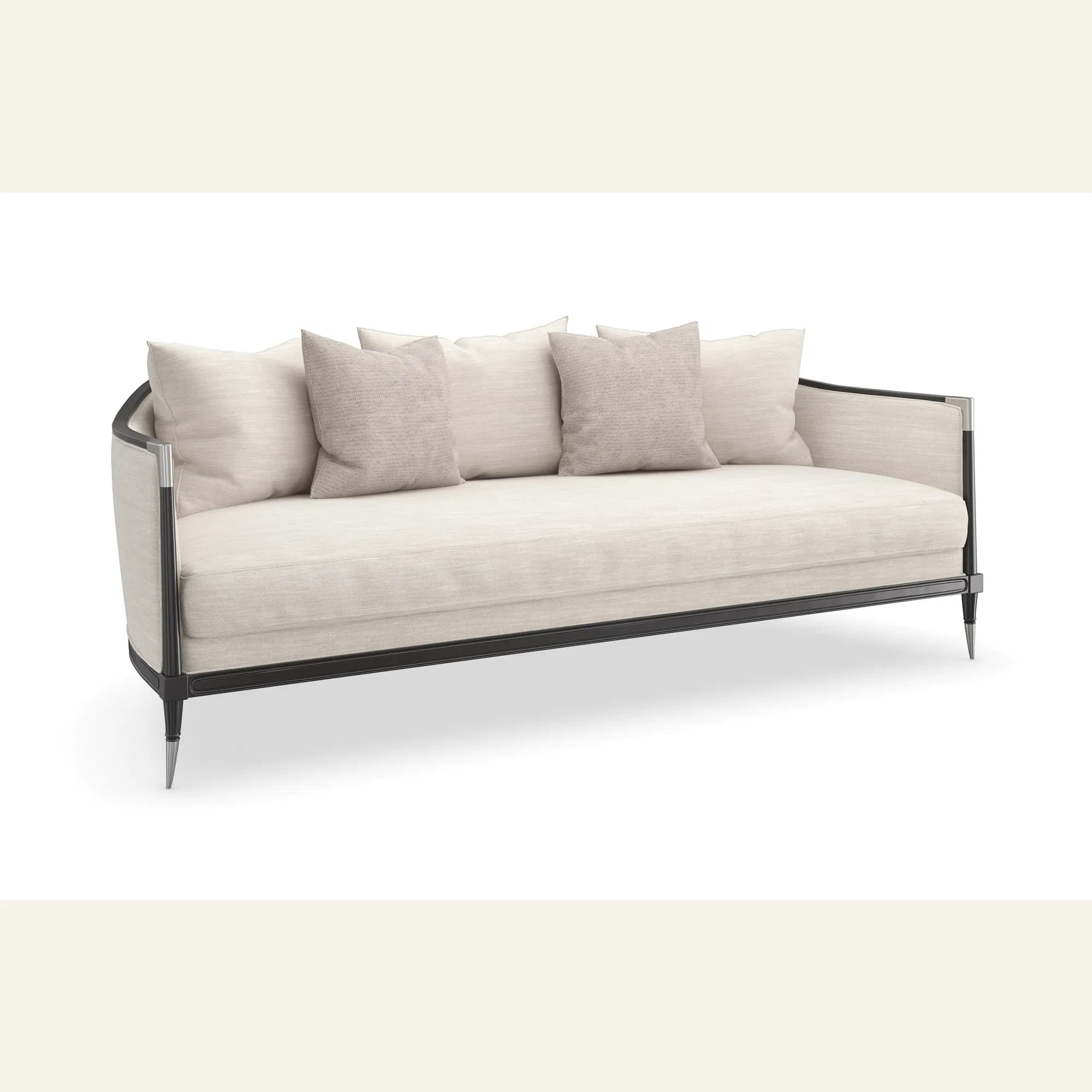 Splash Of Flash Ivory Linen Sofa
