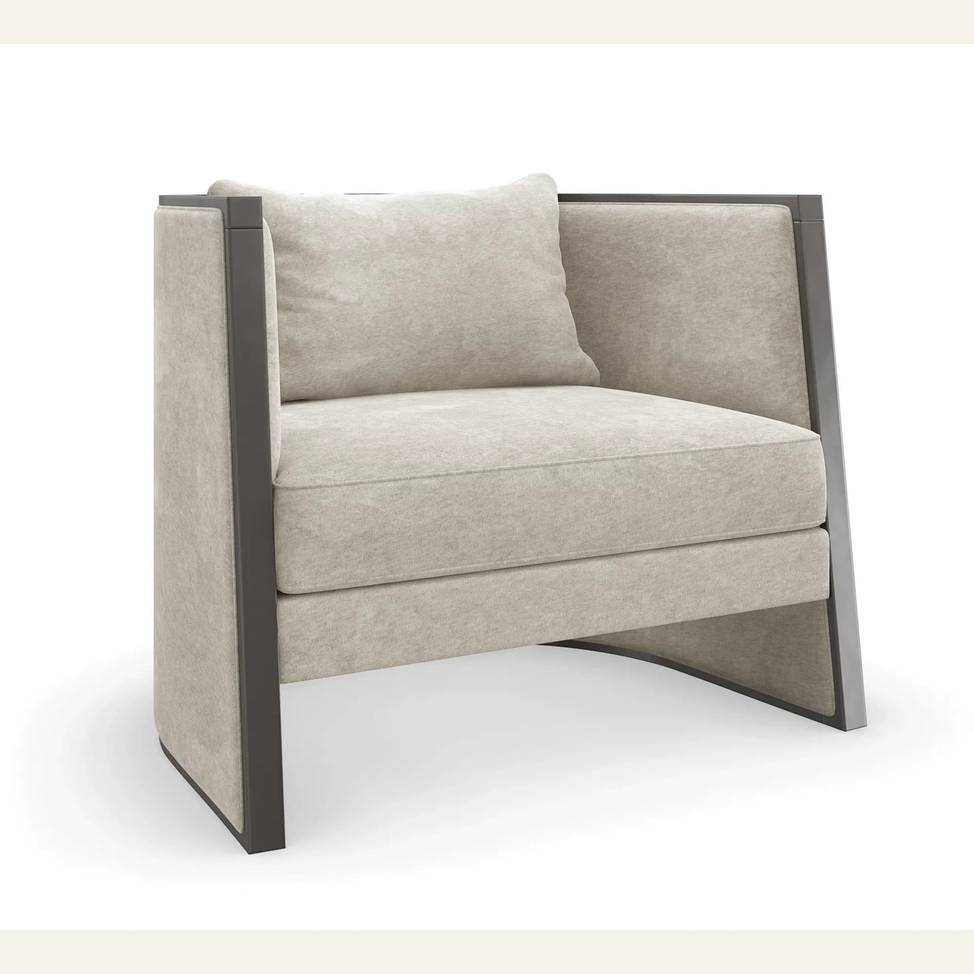 Cut Away Brushed Gold Sculptural Accent Chair