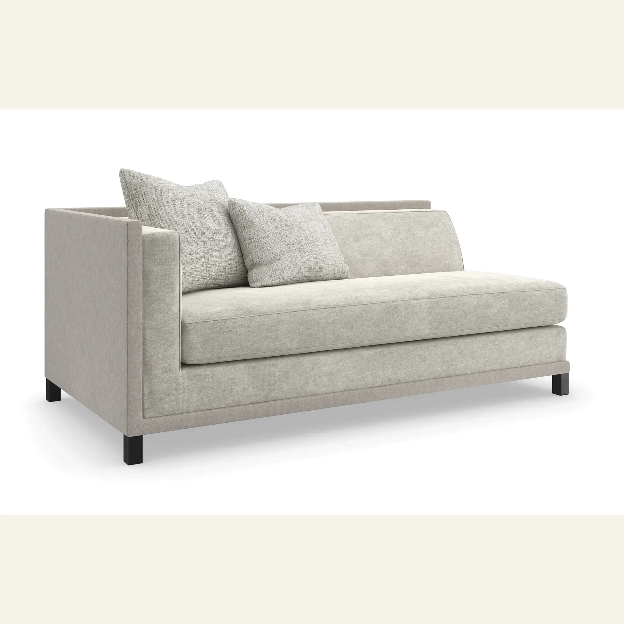 Tuxedo Left Arm Sectional in Opal Mohair