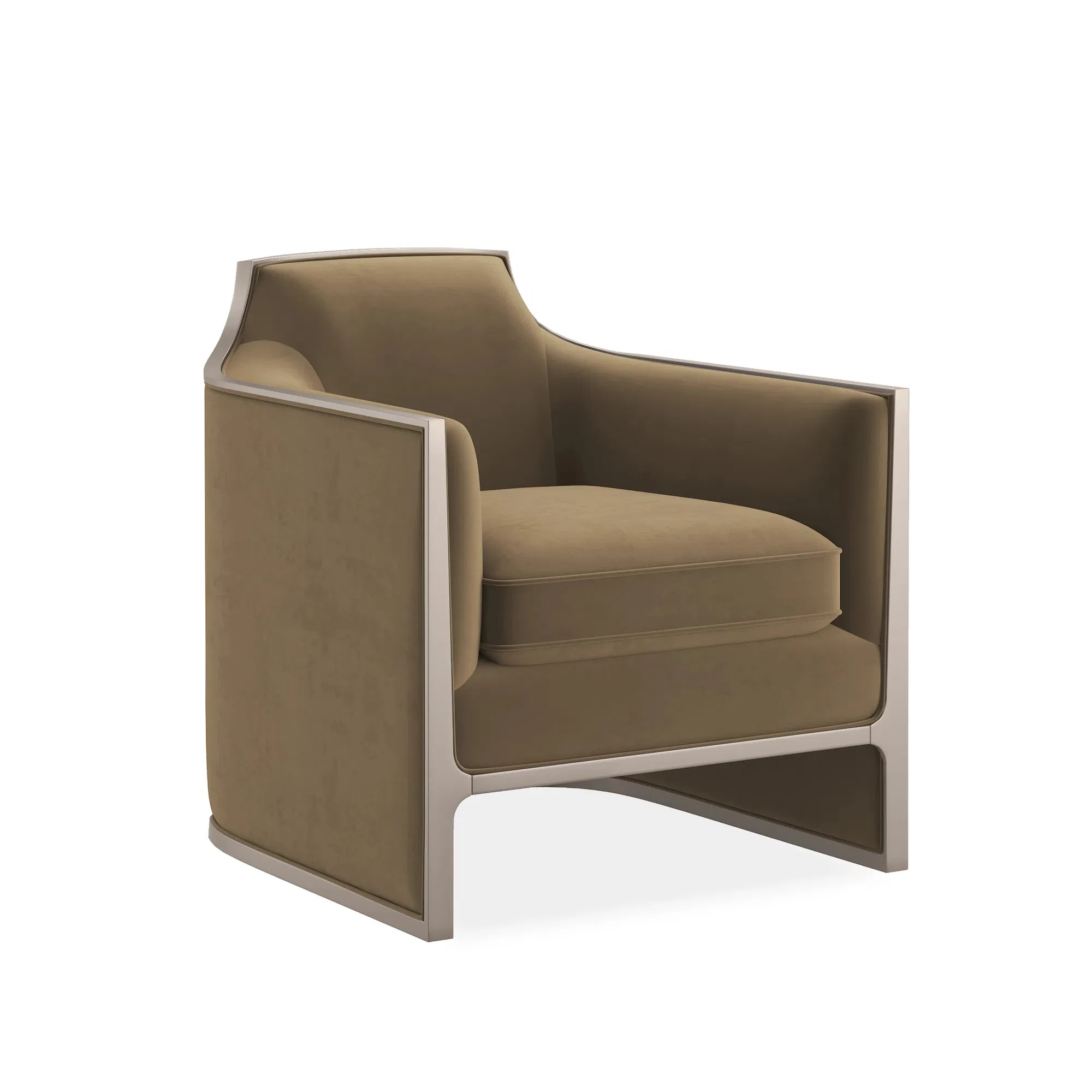 The Cat's Meow Sculptural Soft Silver Velvet Chair