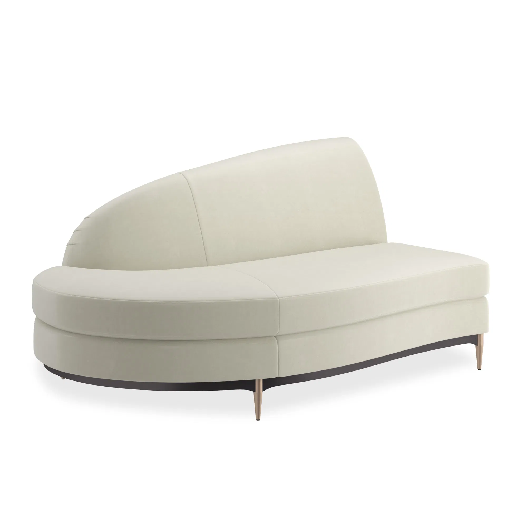 Three's Company Lacquered Velvet Left Chaise