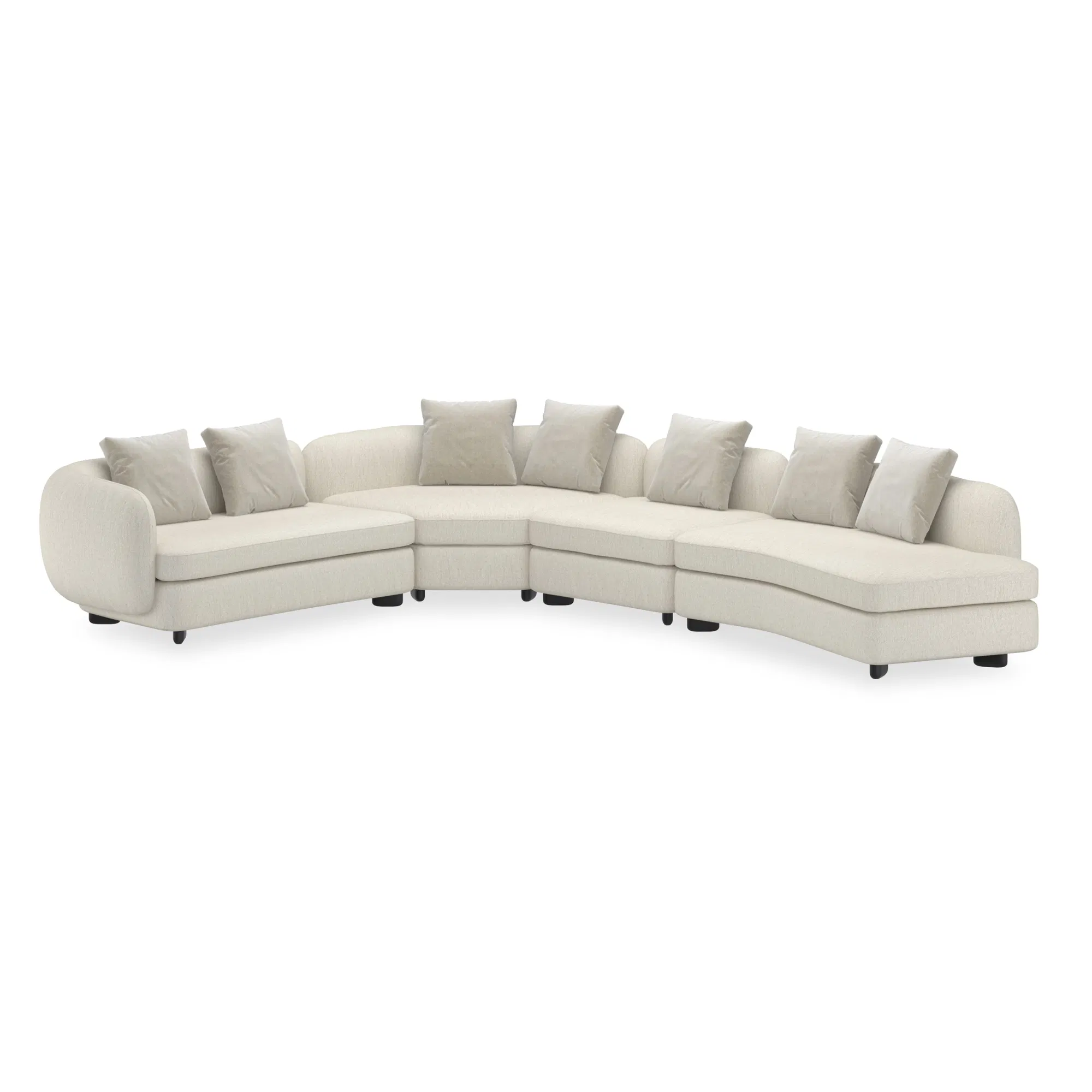 Lumi Ivory Mohair Velvet Loveseat