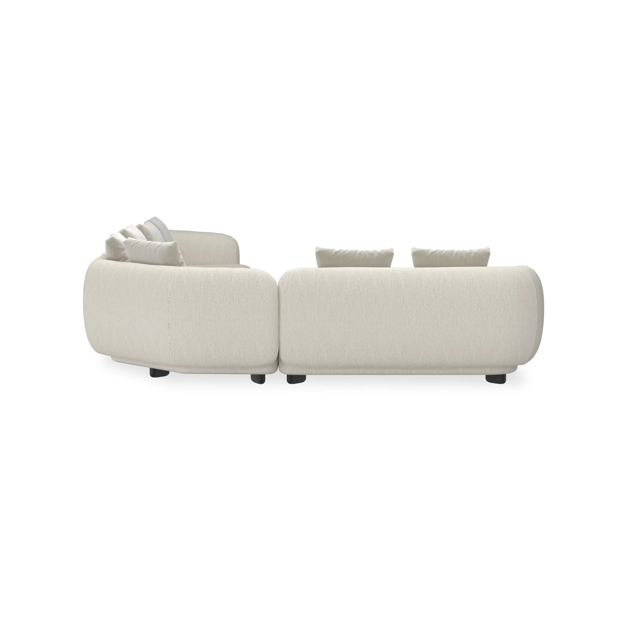 Lumi Ivory Mohair Velvet Right-Arm Loveseat