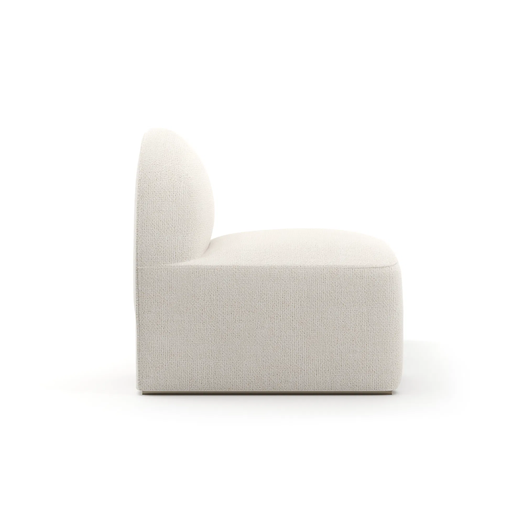 Monaco Lounge Ecru Linen Settee with Green Onyx