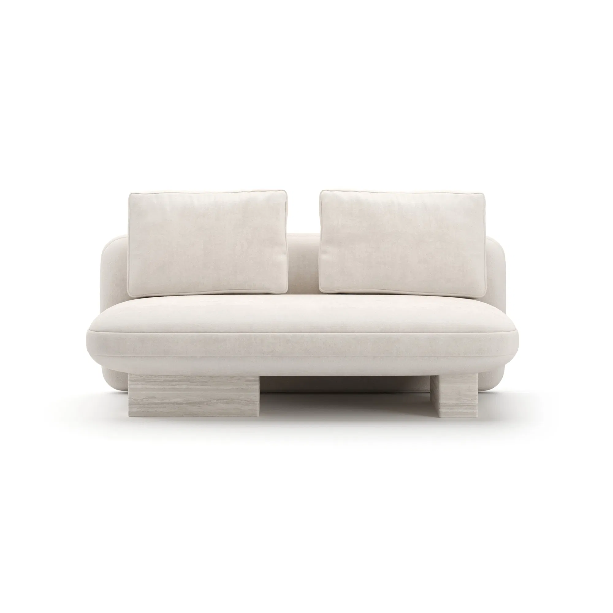Overlap Armless Loveseat Ecru Linen