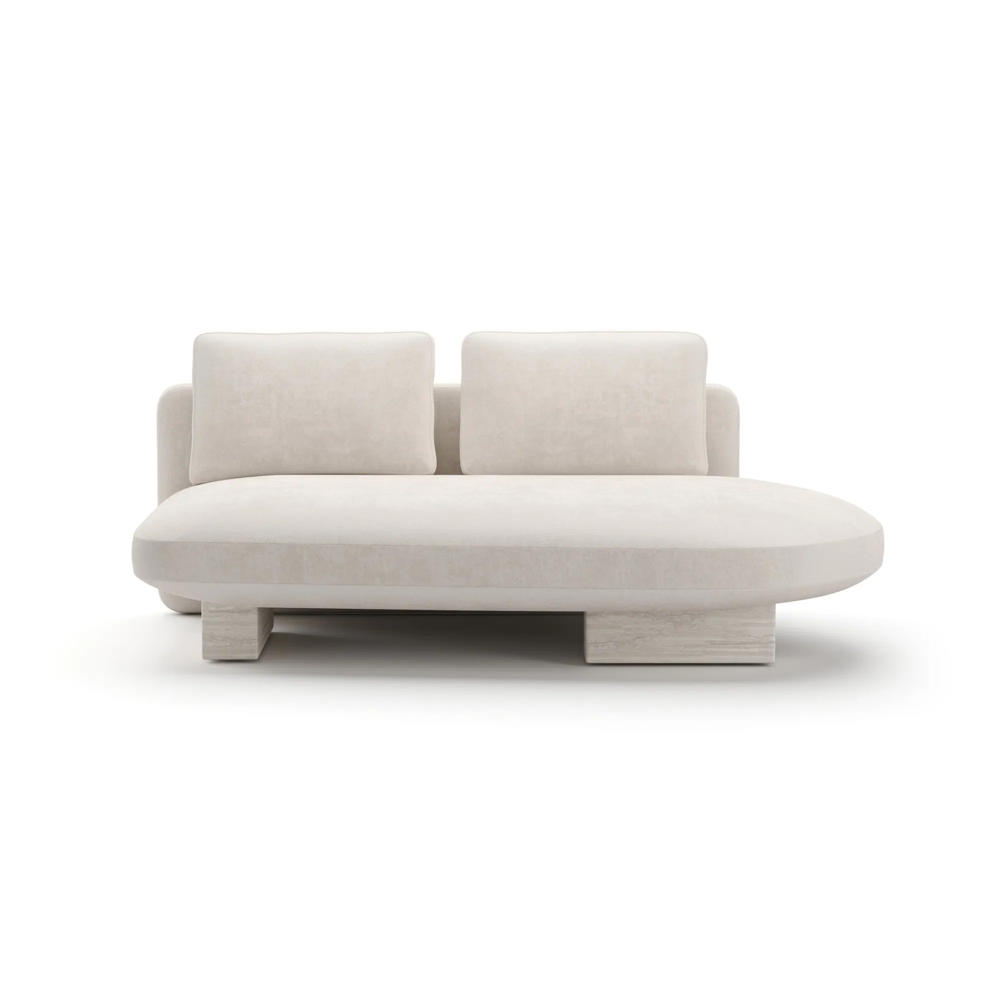 Overlap Armless Bumper Ecru Linen Sectional