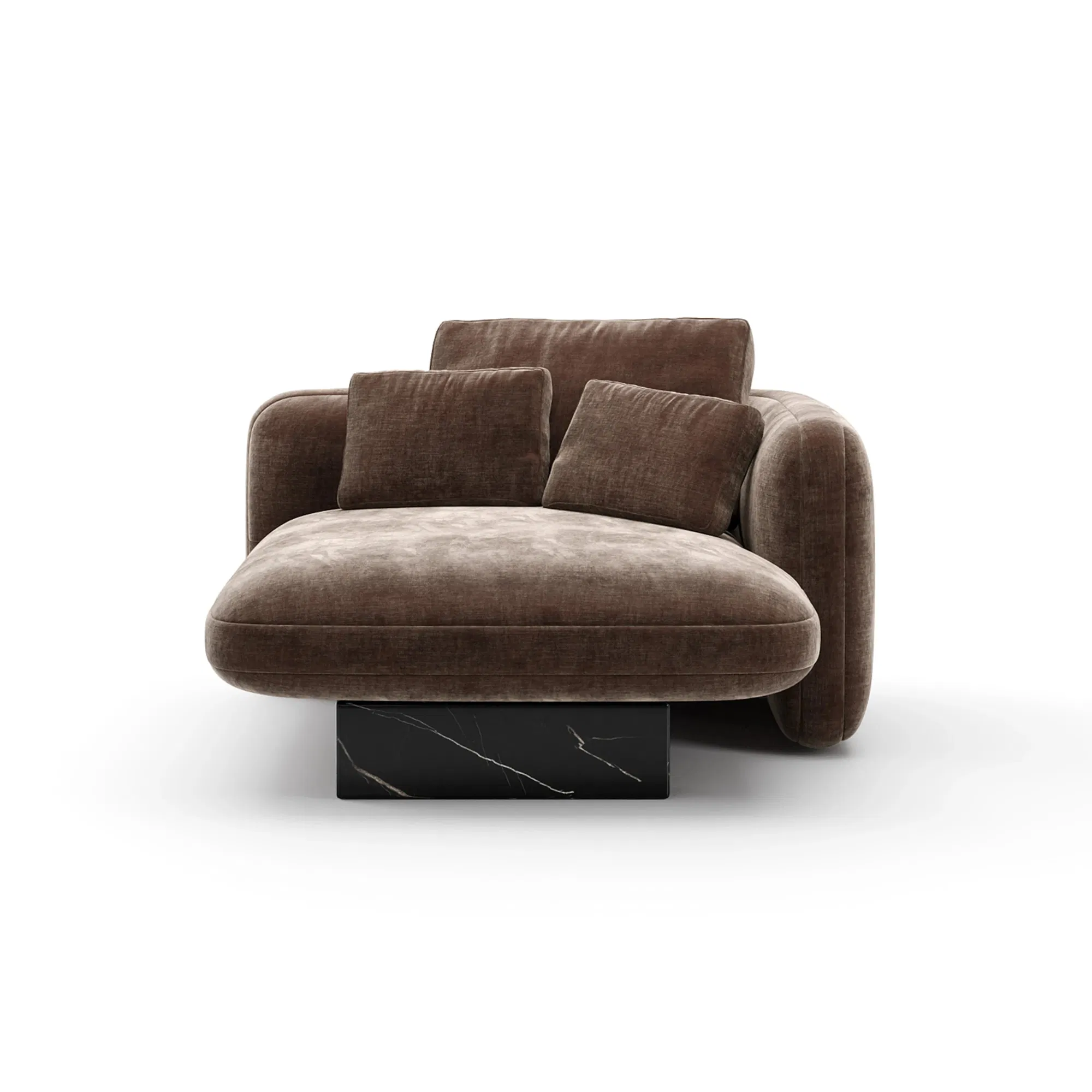 Overlap Raf Chaise Dark Taupe Velvet