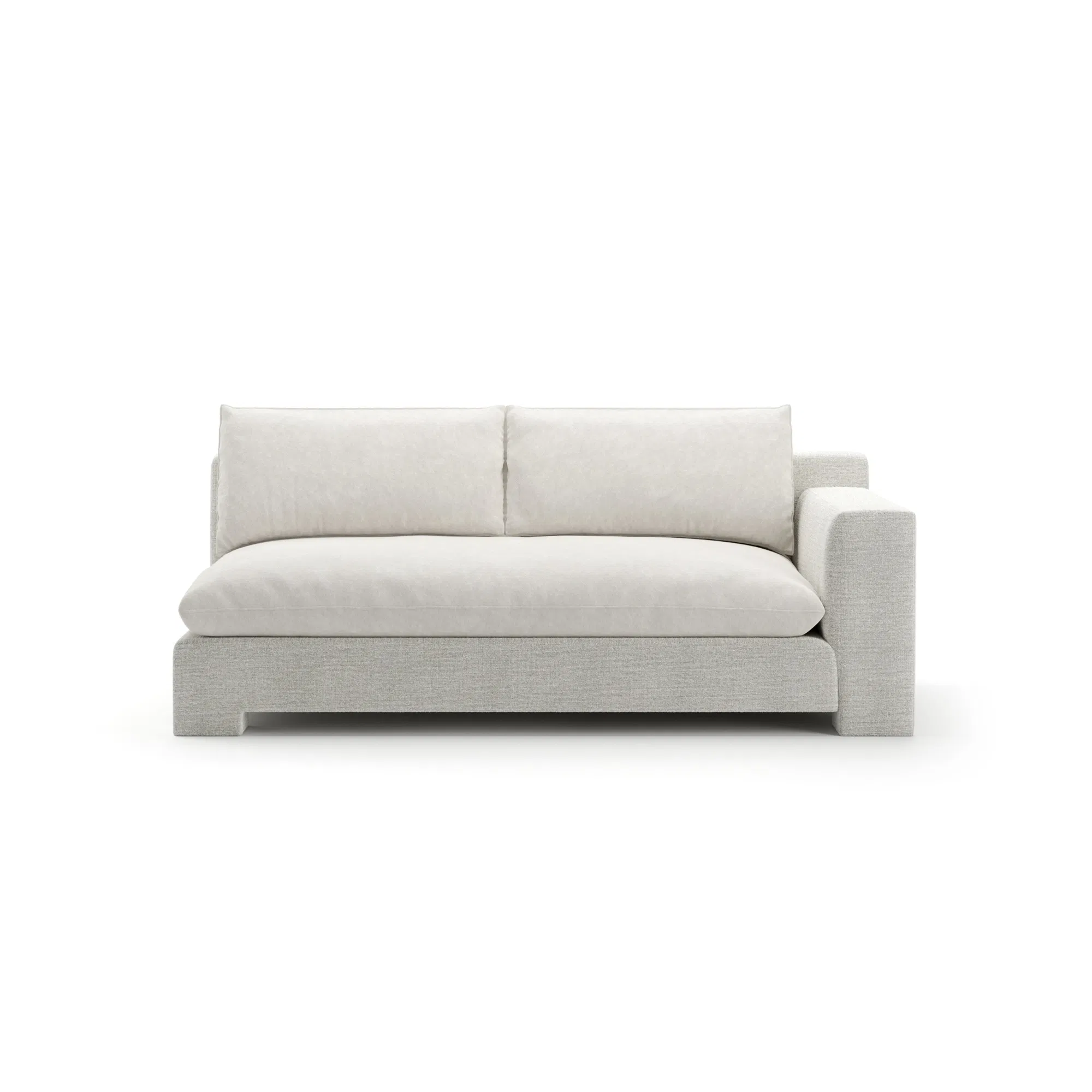 Devon Ivory Heathered Velvet RAF Loveseat