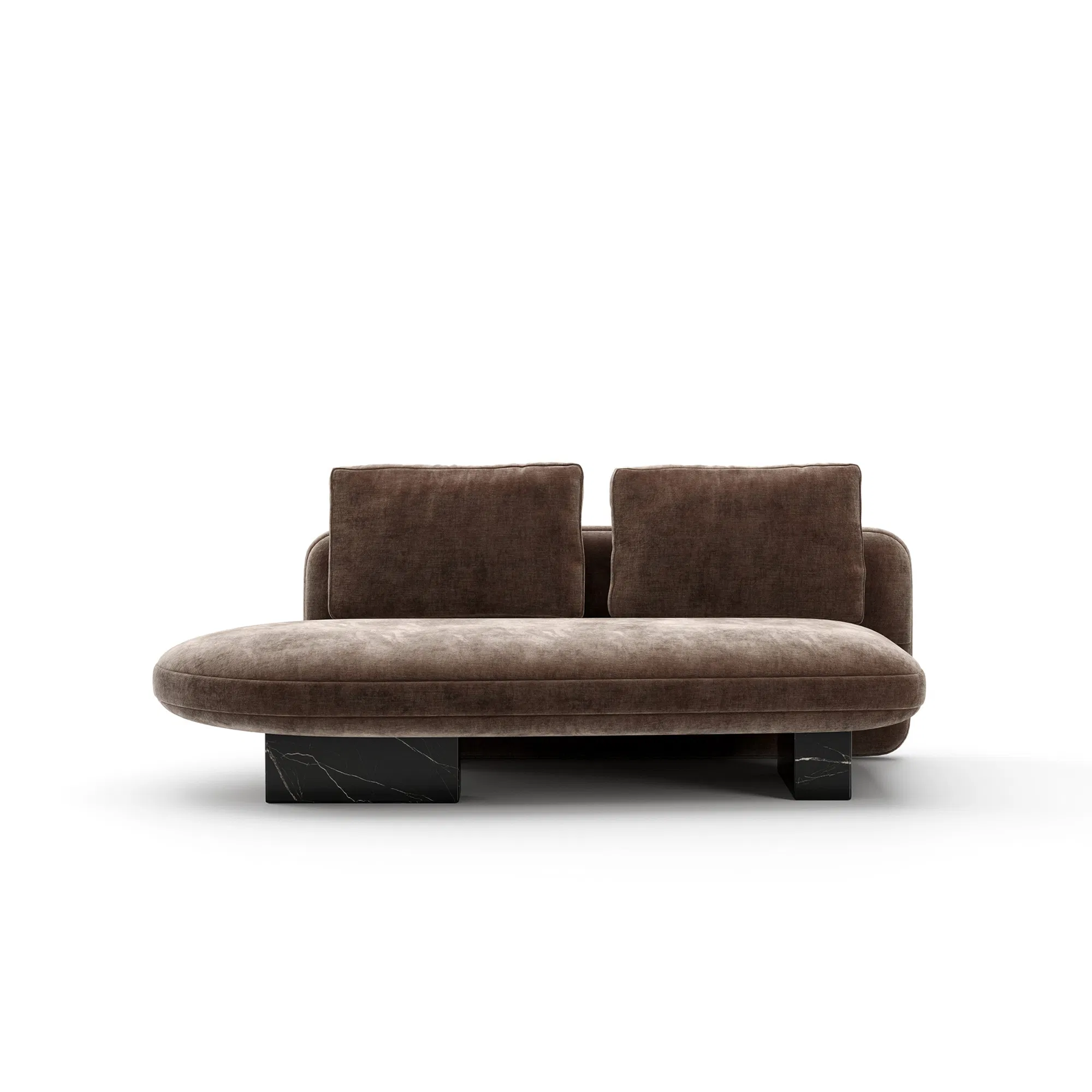 Overlap Armless Bumper Dark Taupe Vintage Velvet