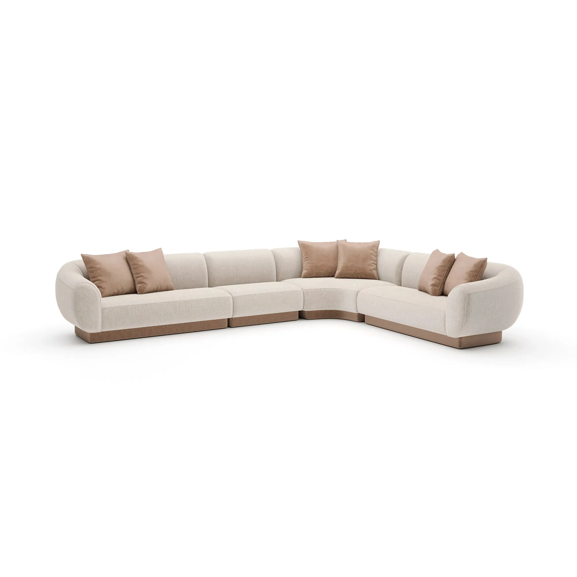 Seta Large Sectional Oatmeal Ribbed Linen