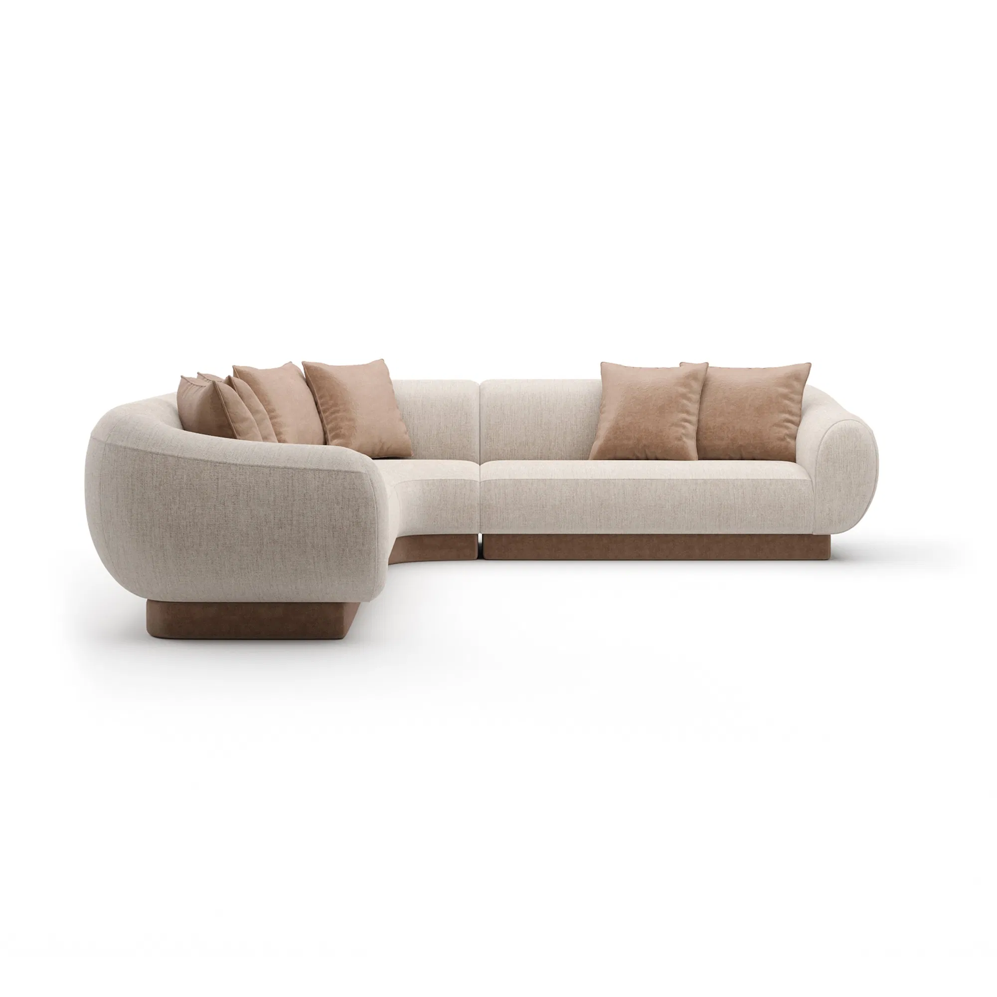 Seta Oatmeal Ribbed Linen Sectional