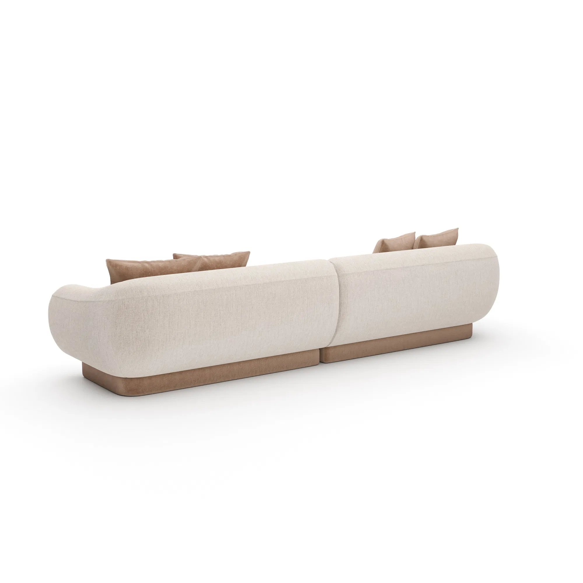 Seta Oatmeal Ribbed Linen Sectional Sofa