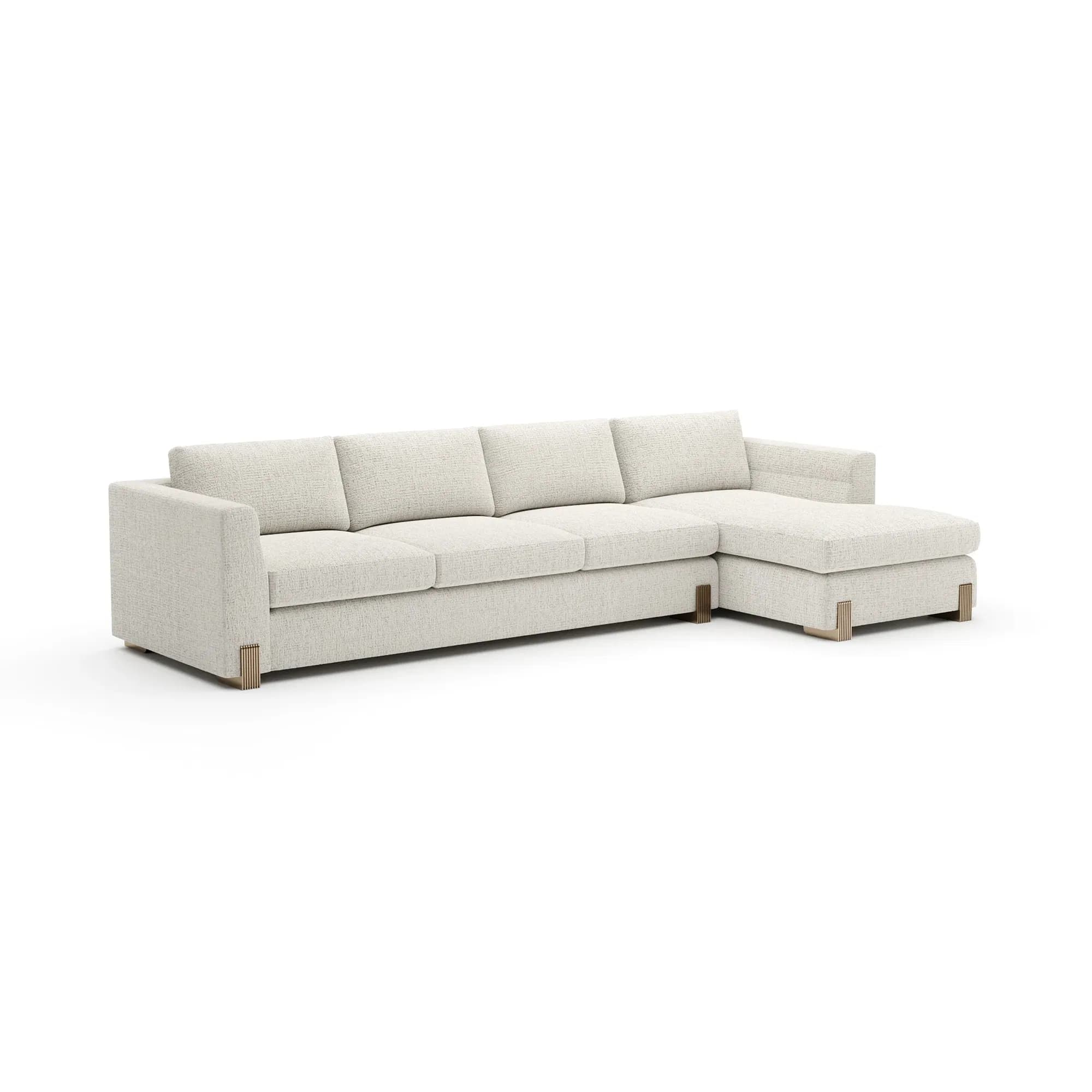 Counter Balance Right Chaise Sectional in Oatmeal Melange