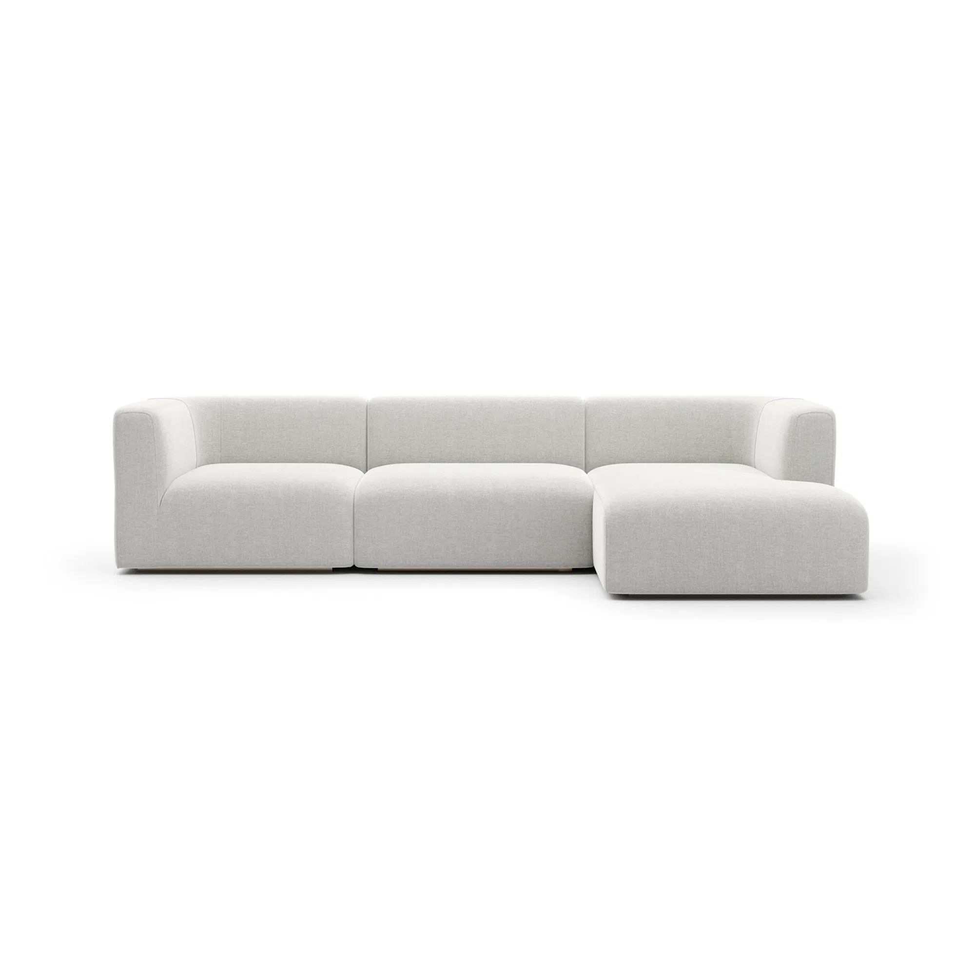 Rhythm Right Chaise Sectional with Ribbed Linen