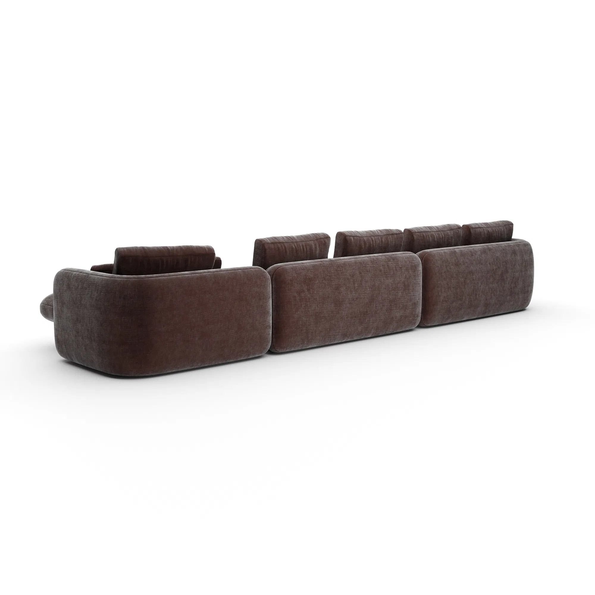 Overlap Dark Taupe Vintage Velvet Chaise Sectional