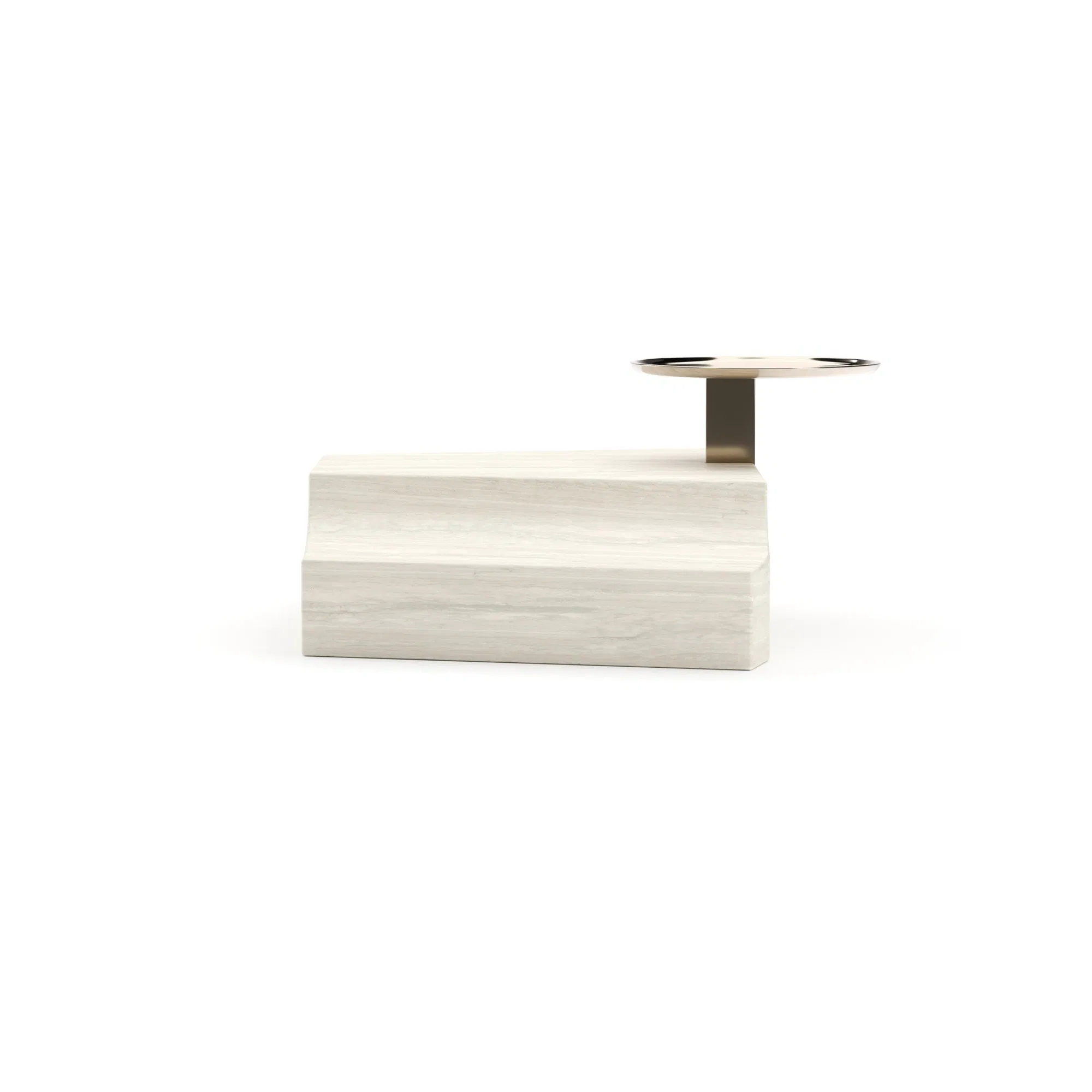 Overlap Travertine Triangular Wedge Base Light