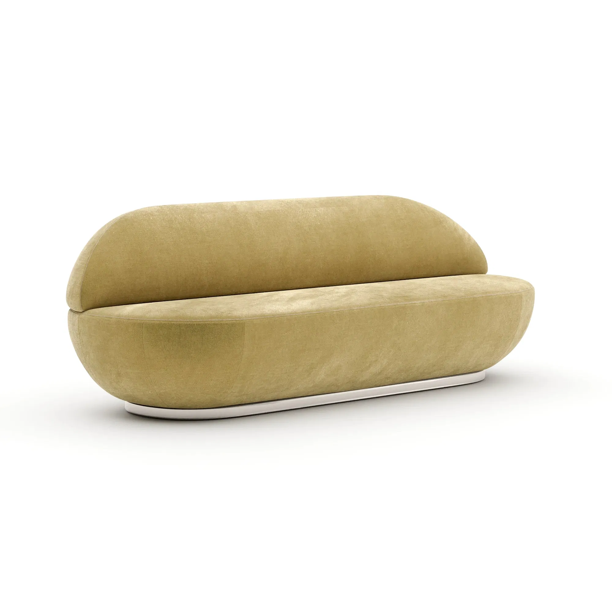 Jagger Sculptural Ochre Velvet Sofa
