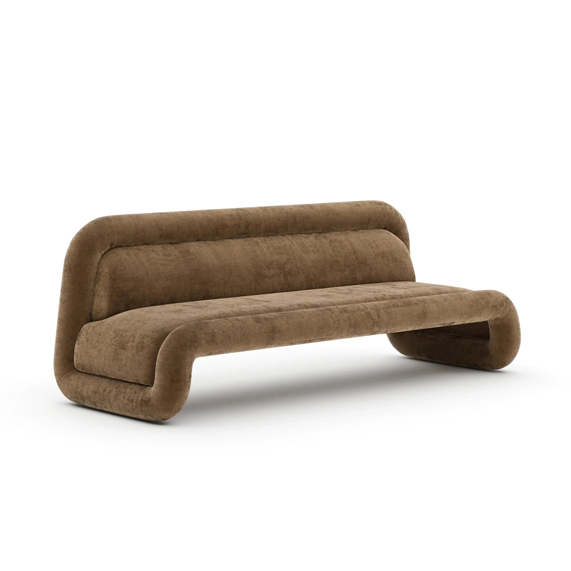 Bellini Bold Sculptural Camel Velvet Sofa