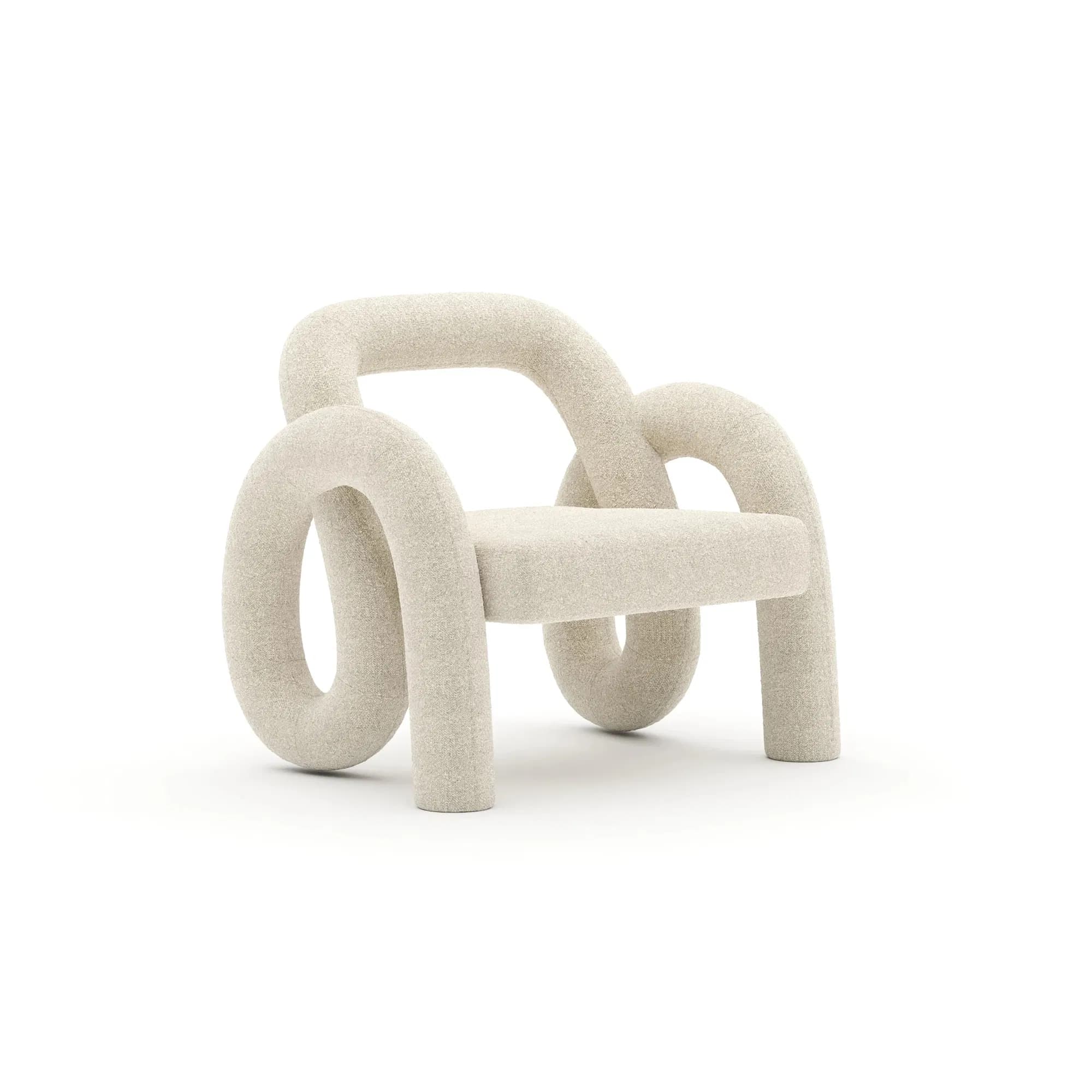 Gelee Sculptural Ivory Boucle Accent Chair