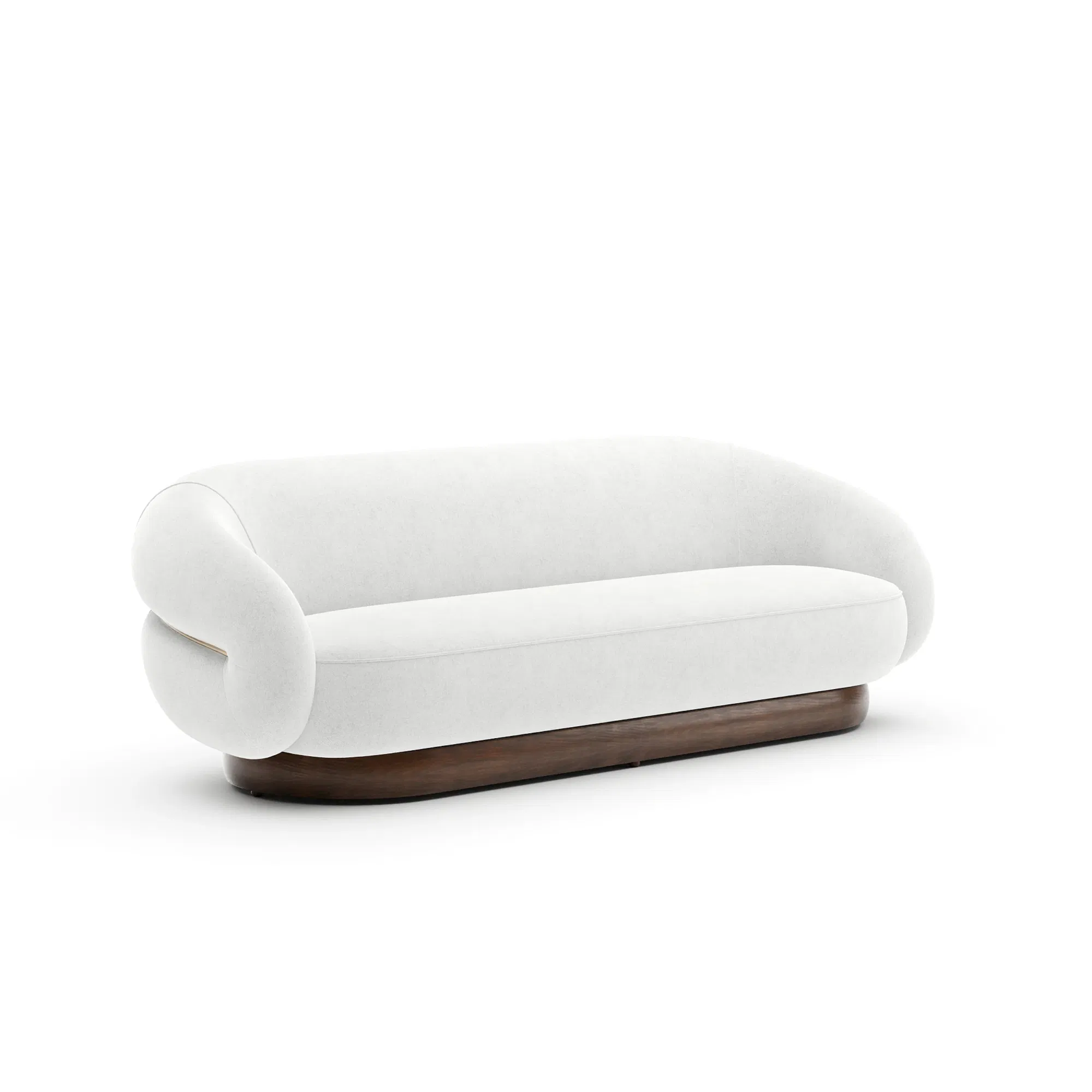 Smoosh Sculptural Ivory Boucle Sofa