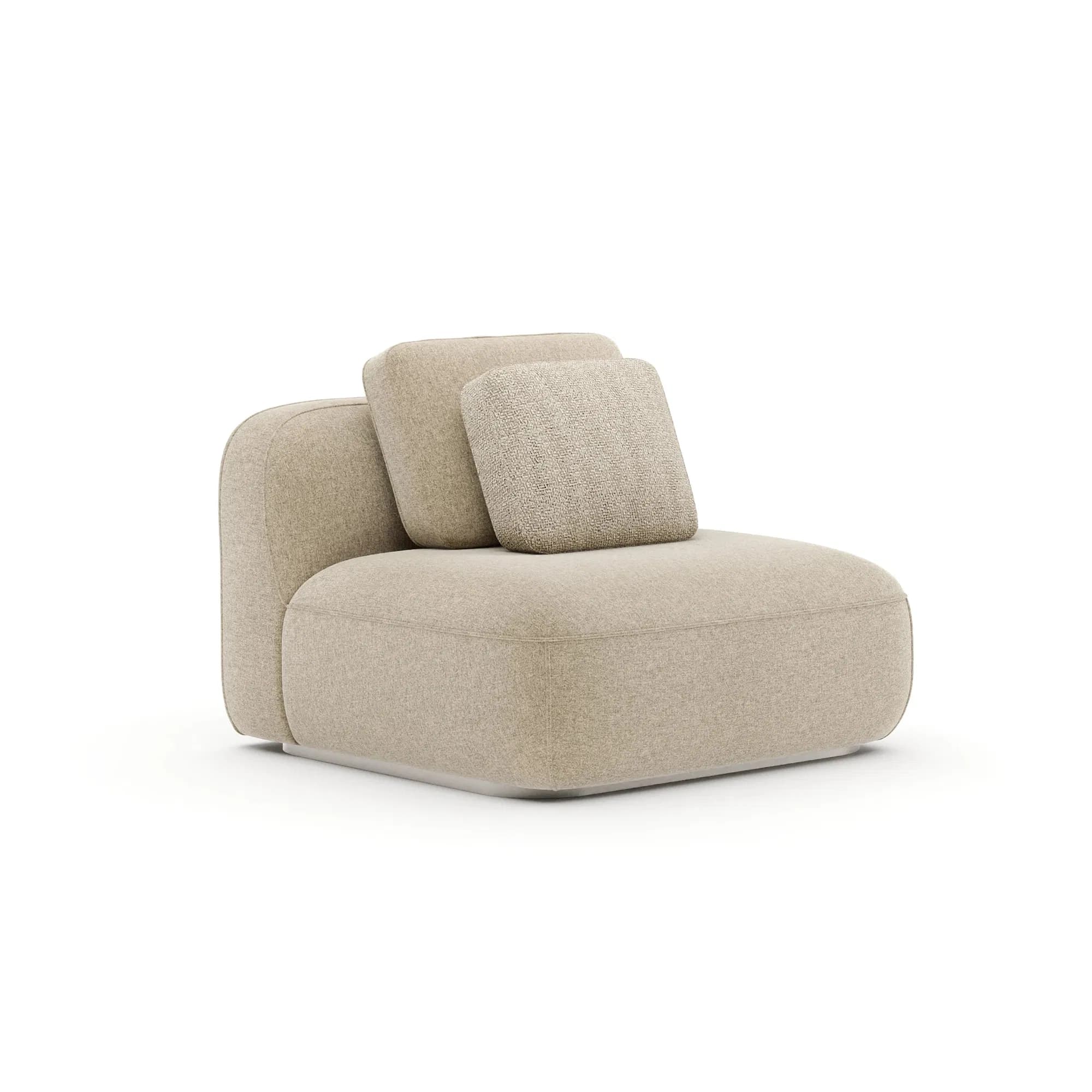 Sasso Armless Sofa in Oatmeal Structured Weave