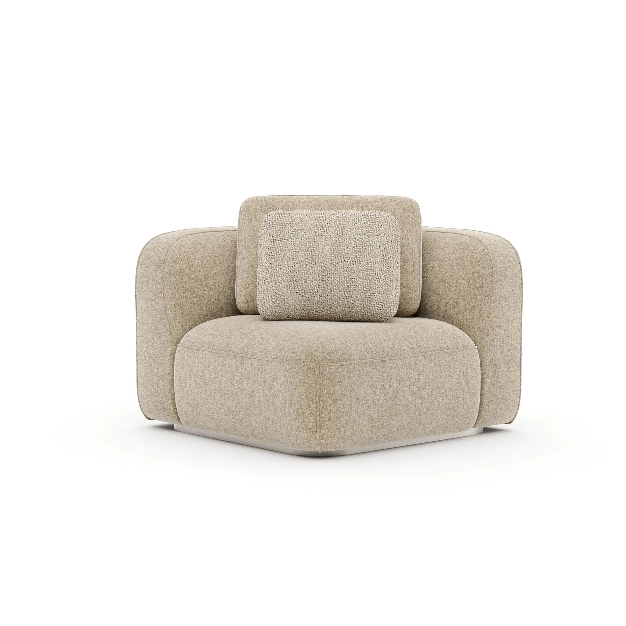 Sasso Oatmeal Sectional Corner Wedge