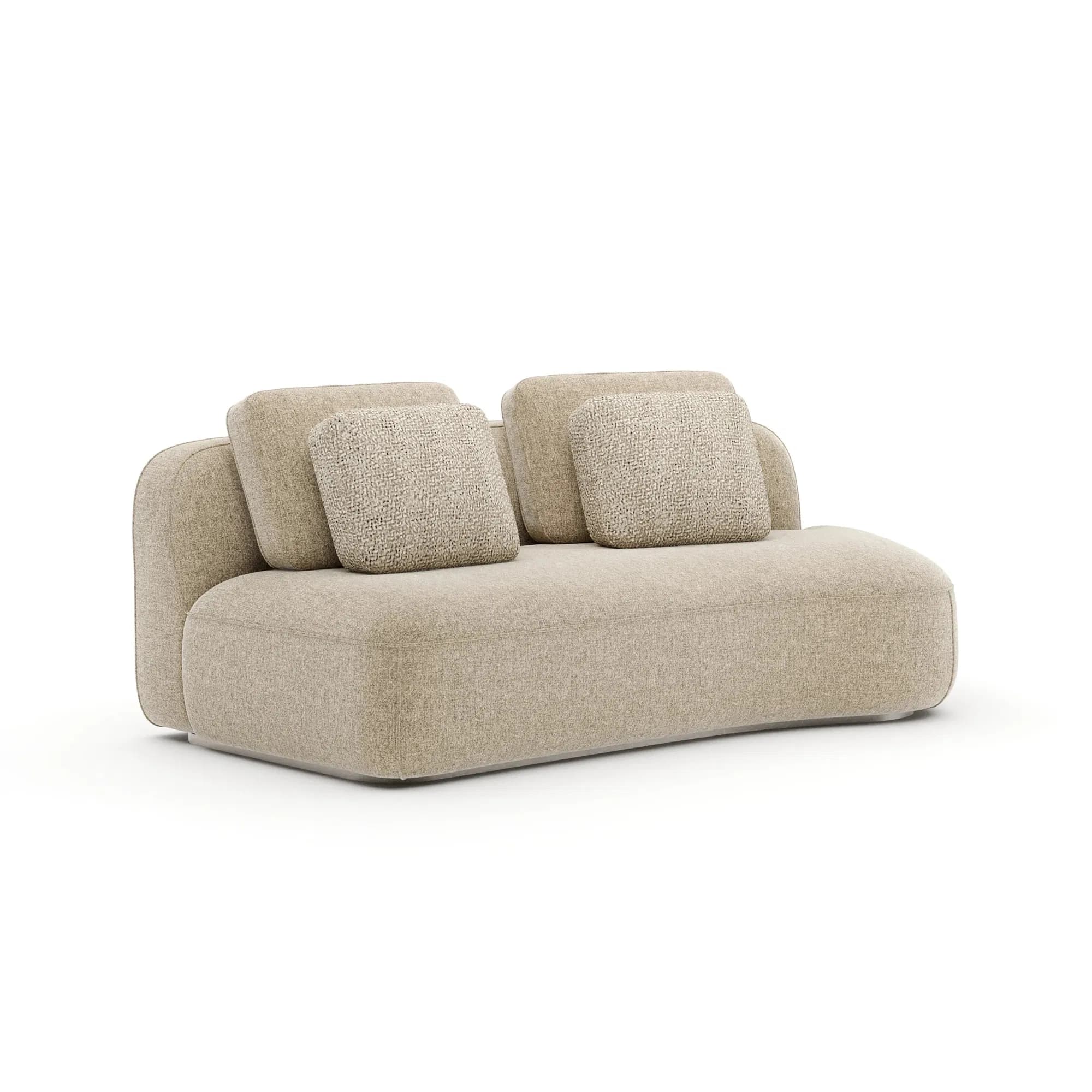 Sasso Armless Loveseat in Oatmeal Woven