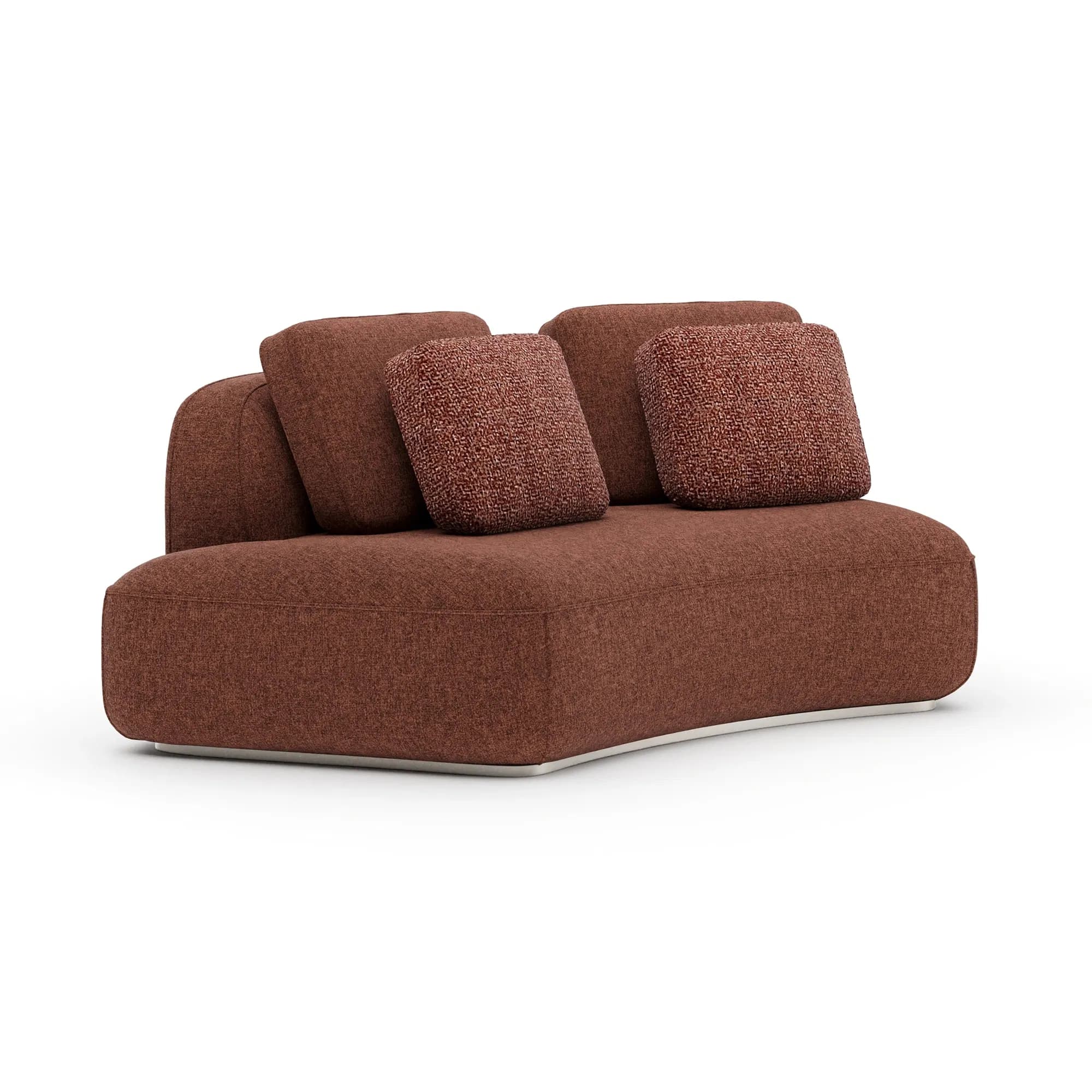 Sasso Curved Armless Loveseat in Saffron Woven