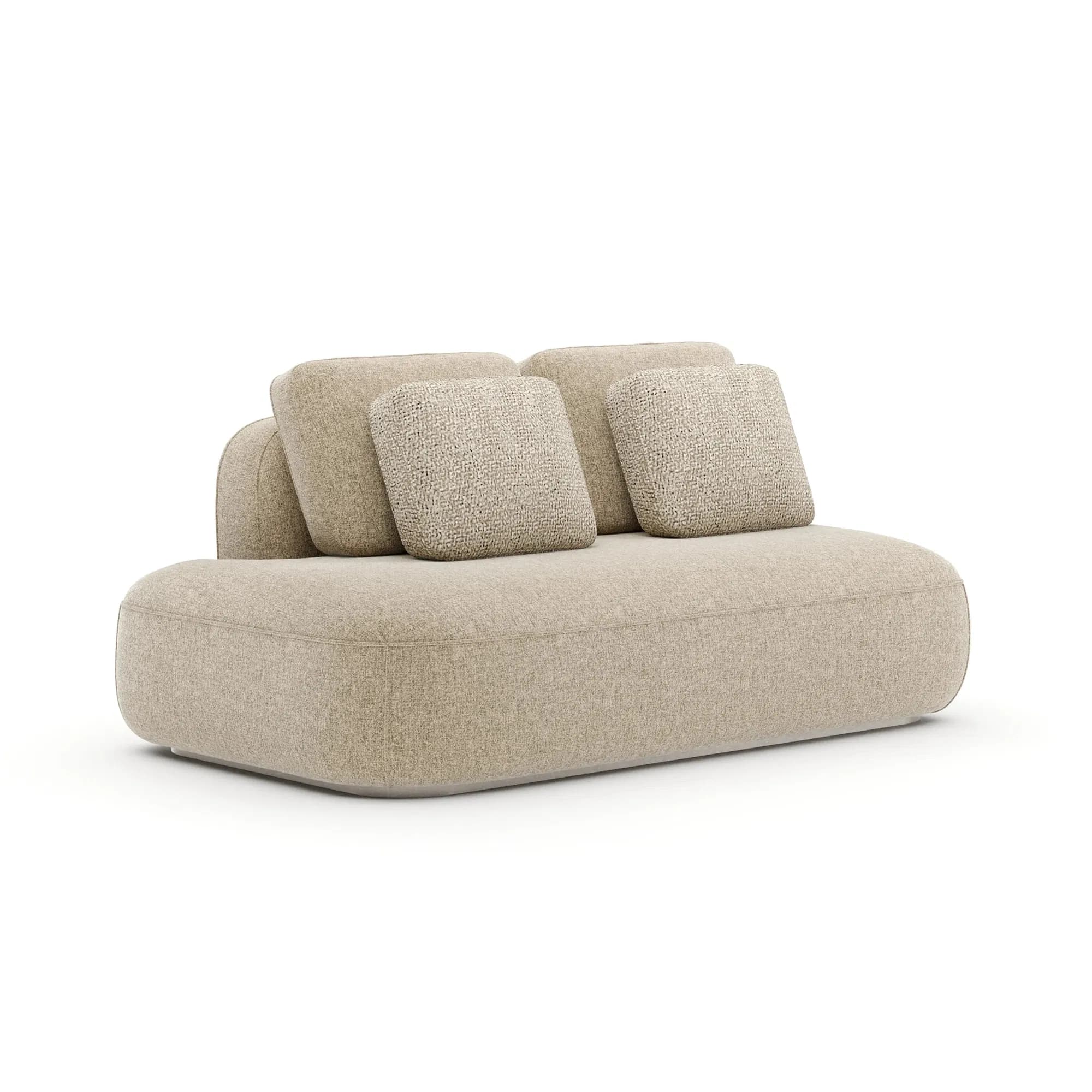 Sasso Oatmeal Structured Armless Loveseat