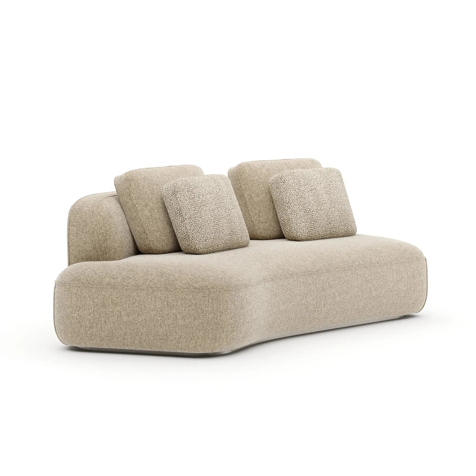 Sasso Oatmeal Structured Armless Loveseat