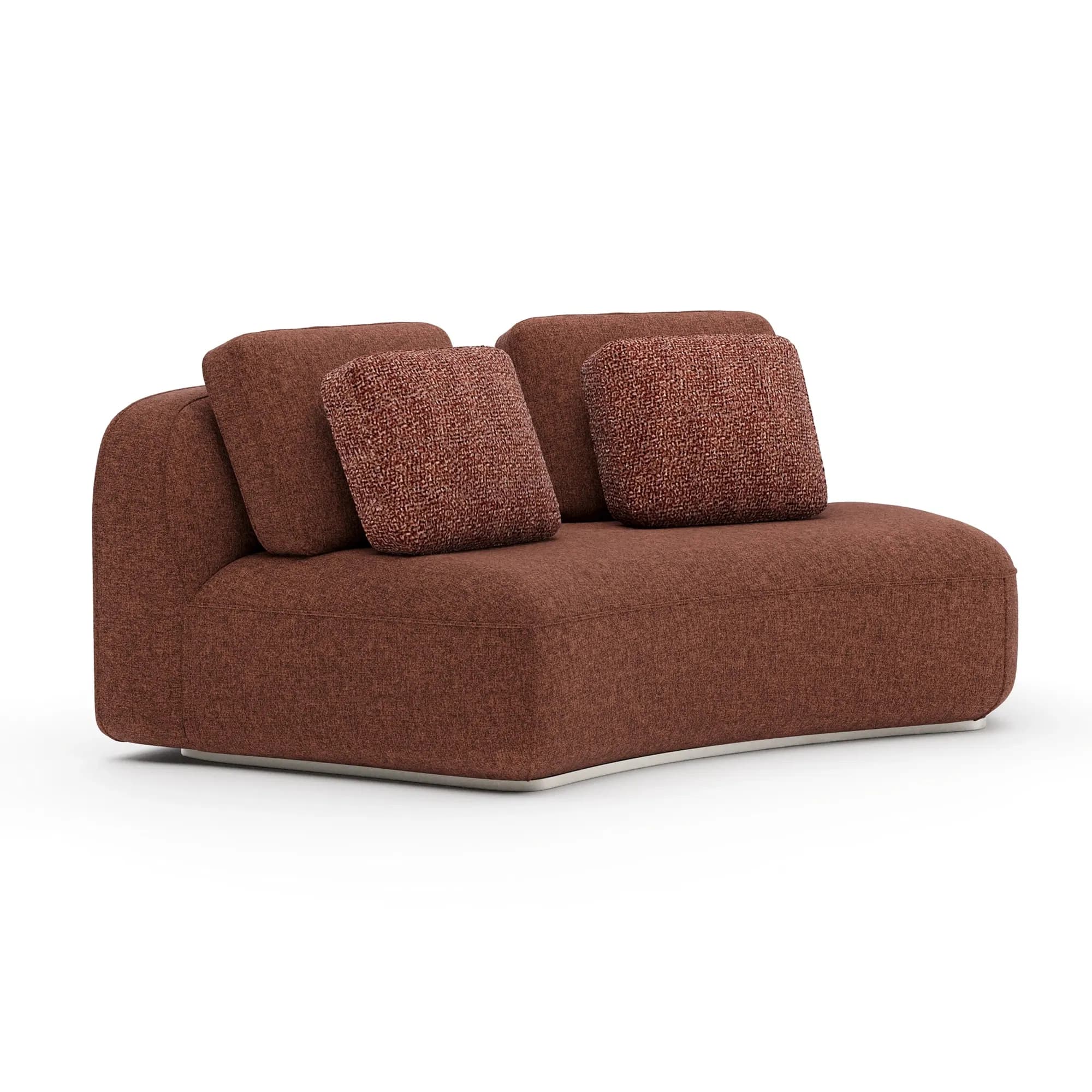 Sasso Curved Armless Loveseat in Saffron Weave