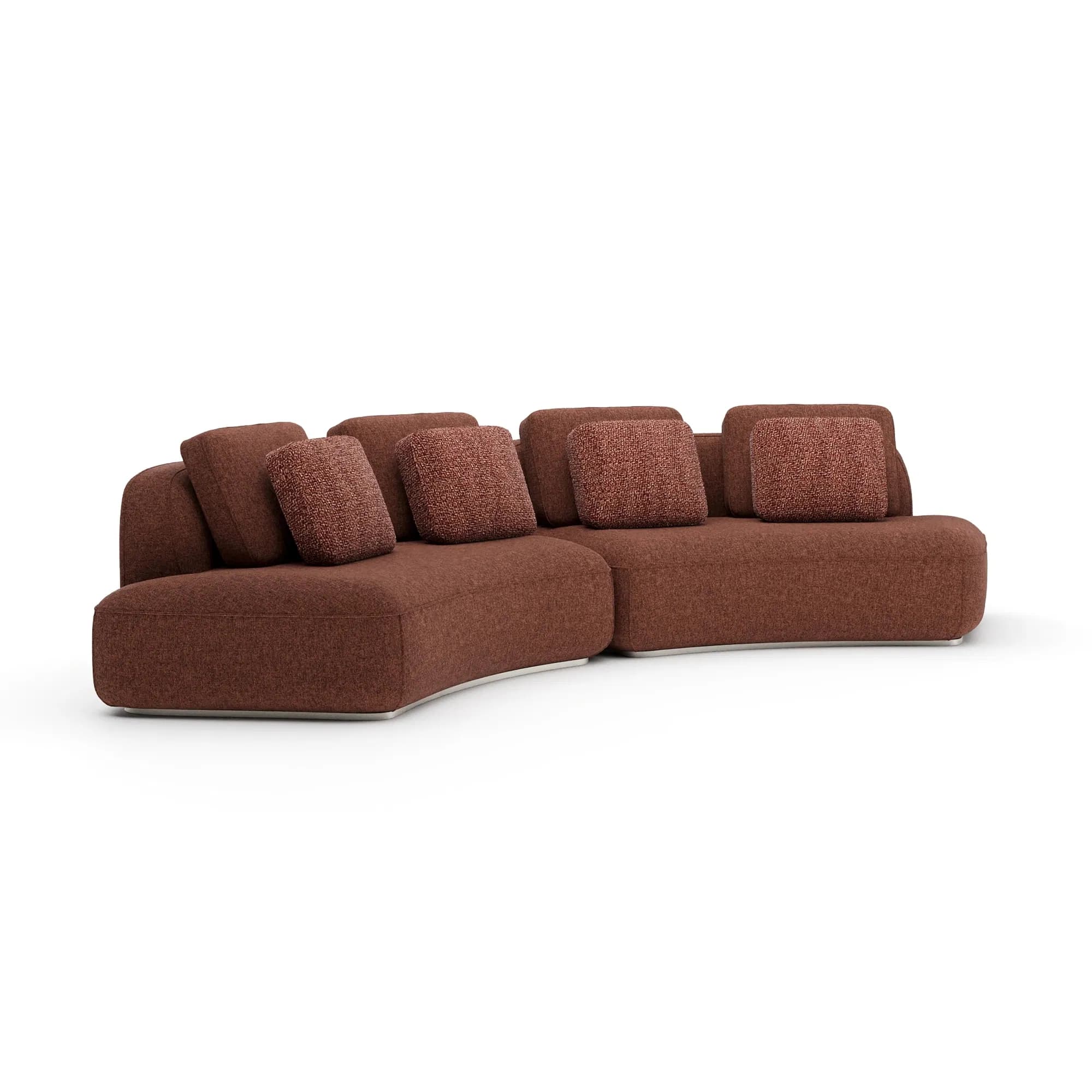 Sasso Sculptural Curved Sectional in Saffron