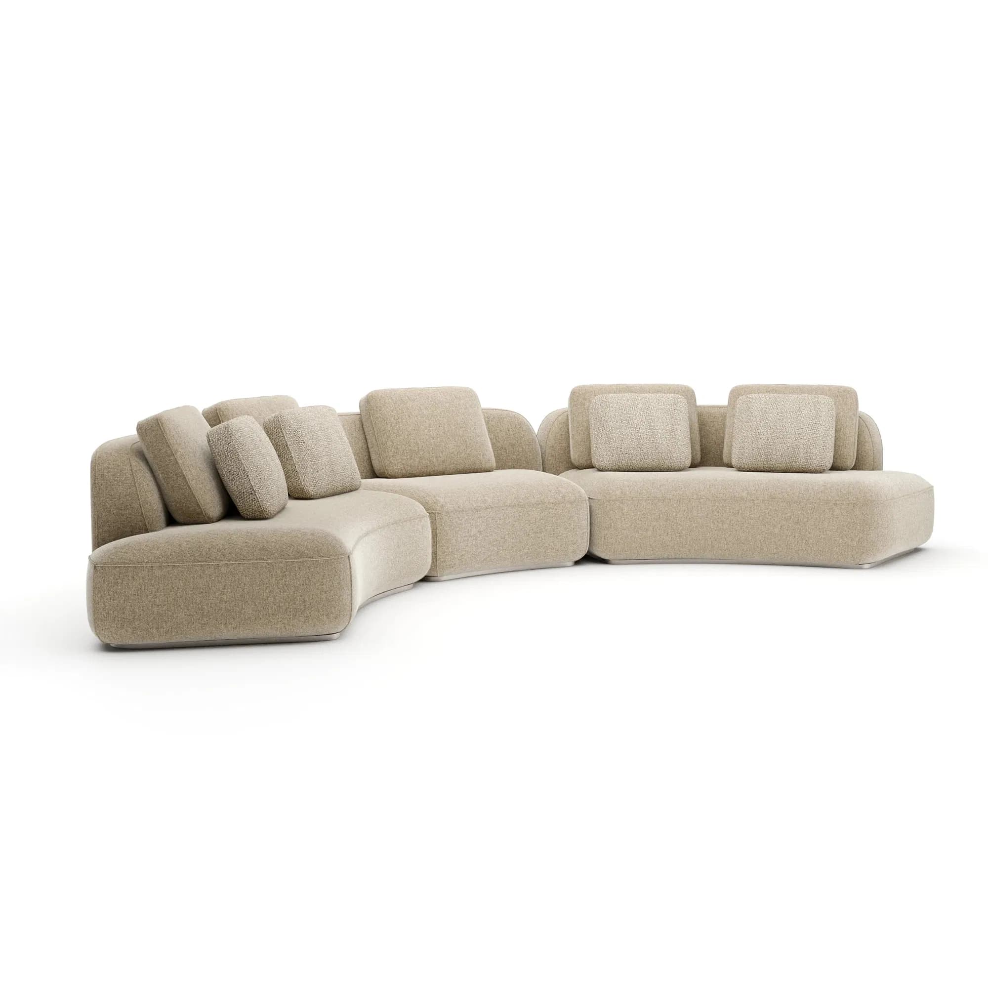 Sasso Oatmeal Sculptural Sectional Sofa