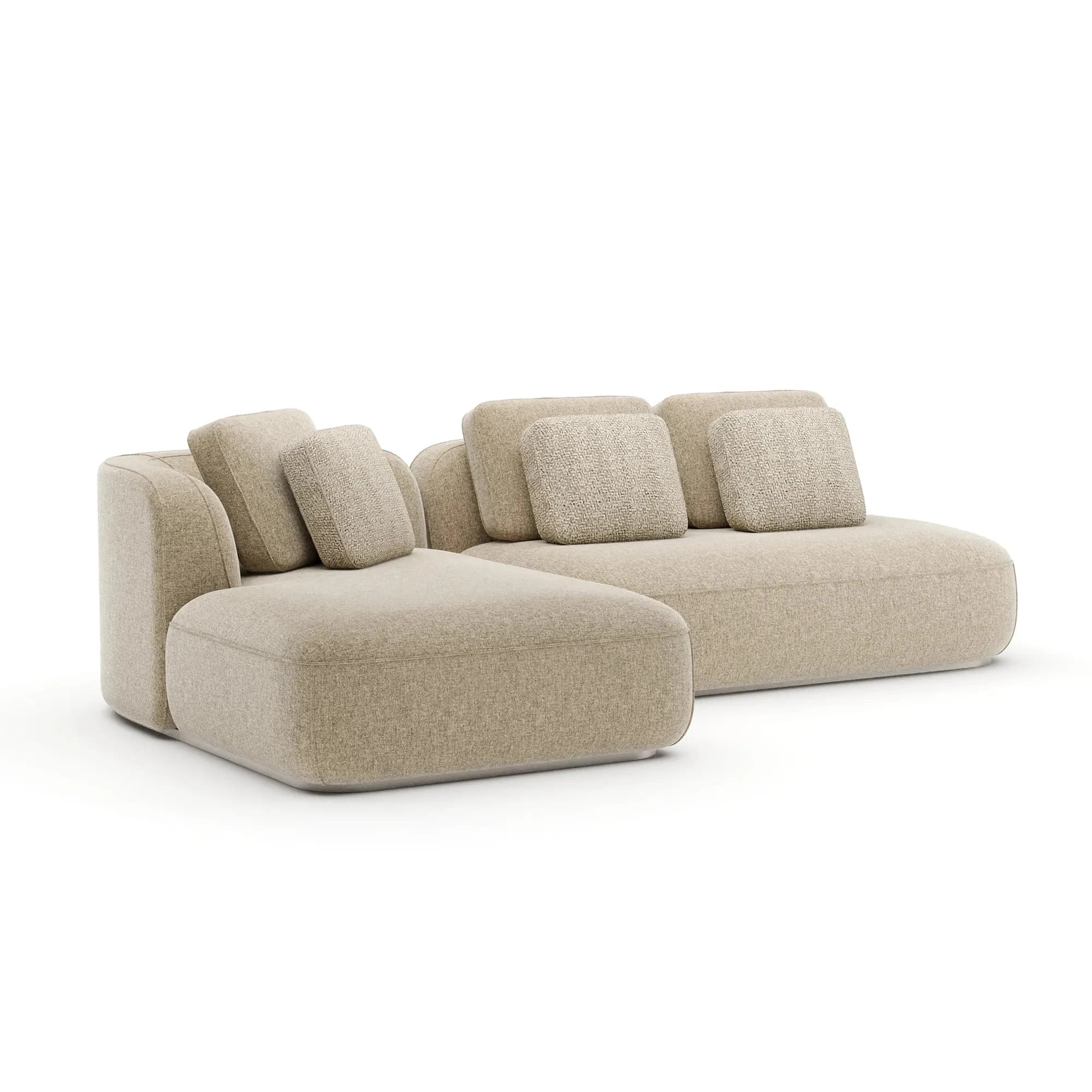 Sasso Sculptural Oatmeal Left Chaise Sectional