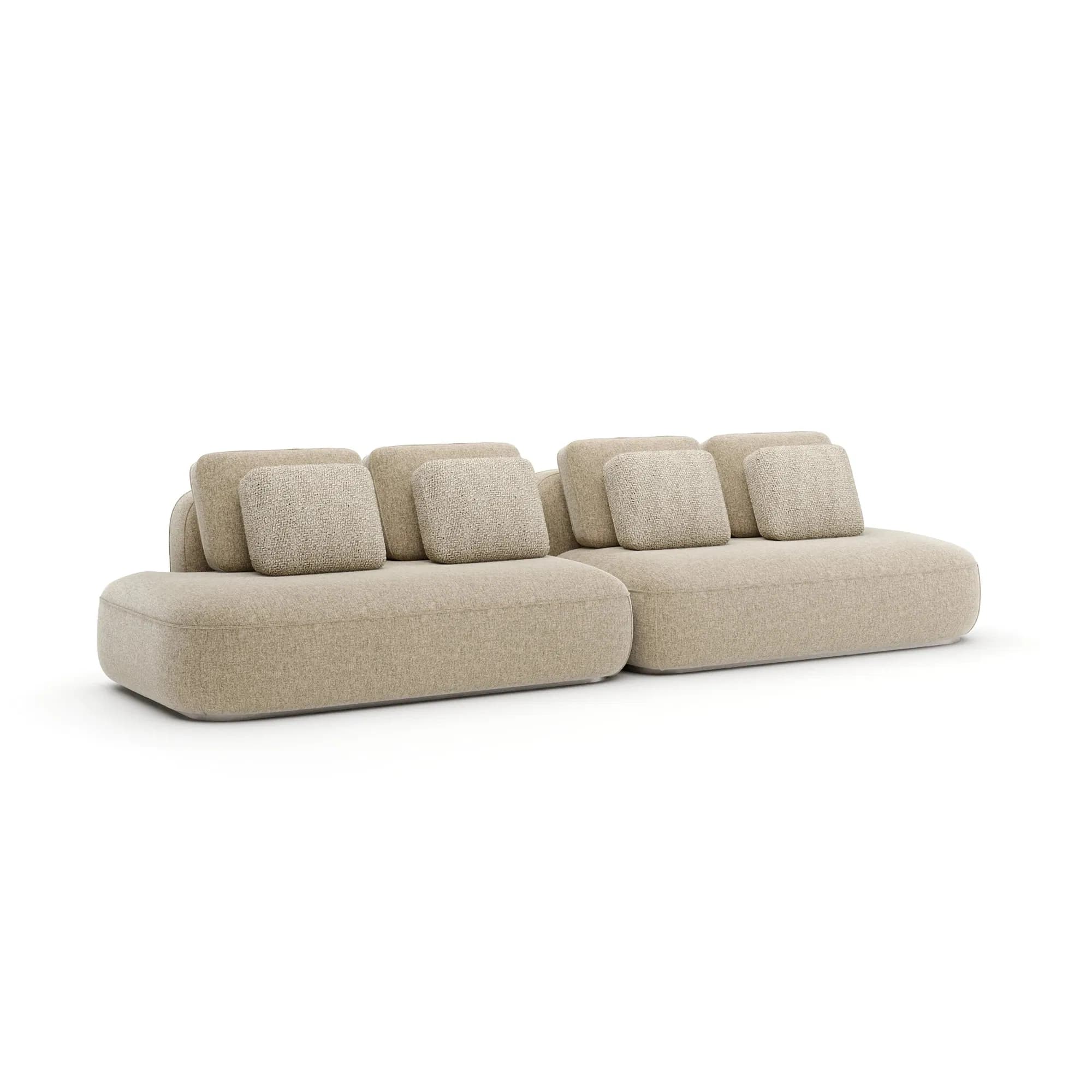 Sasso Oatmeal Sculptural Two Piece Sectional