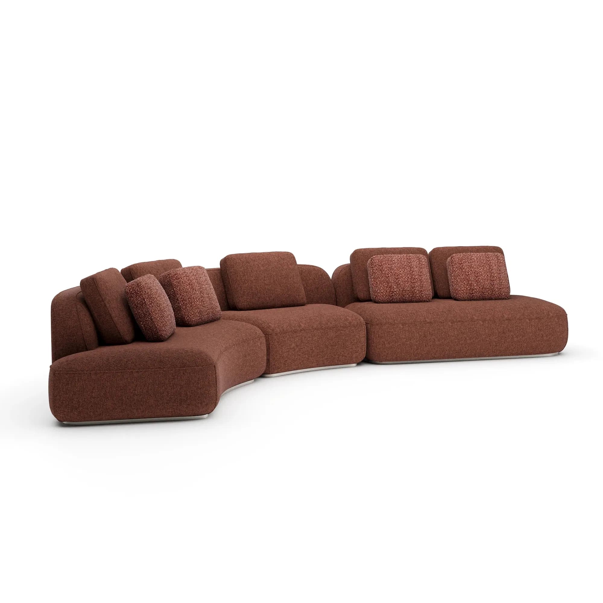 Sasso Sculptural Curved Sectional in Saffron